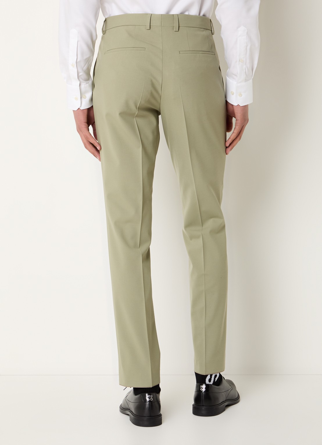 HUGO Slim-fit pak van een wolmix met hoogwaardige stretch - achterkant 2 mosgroen
