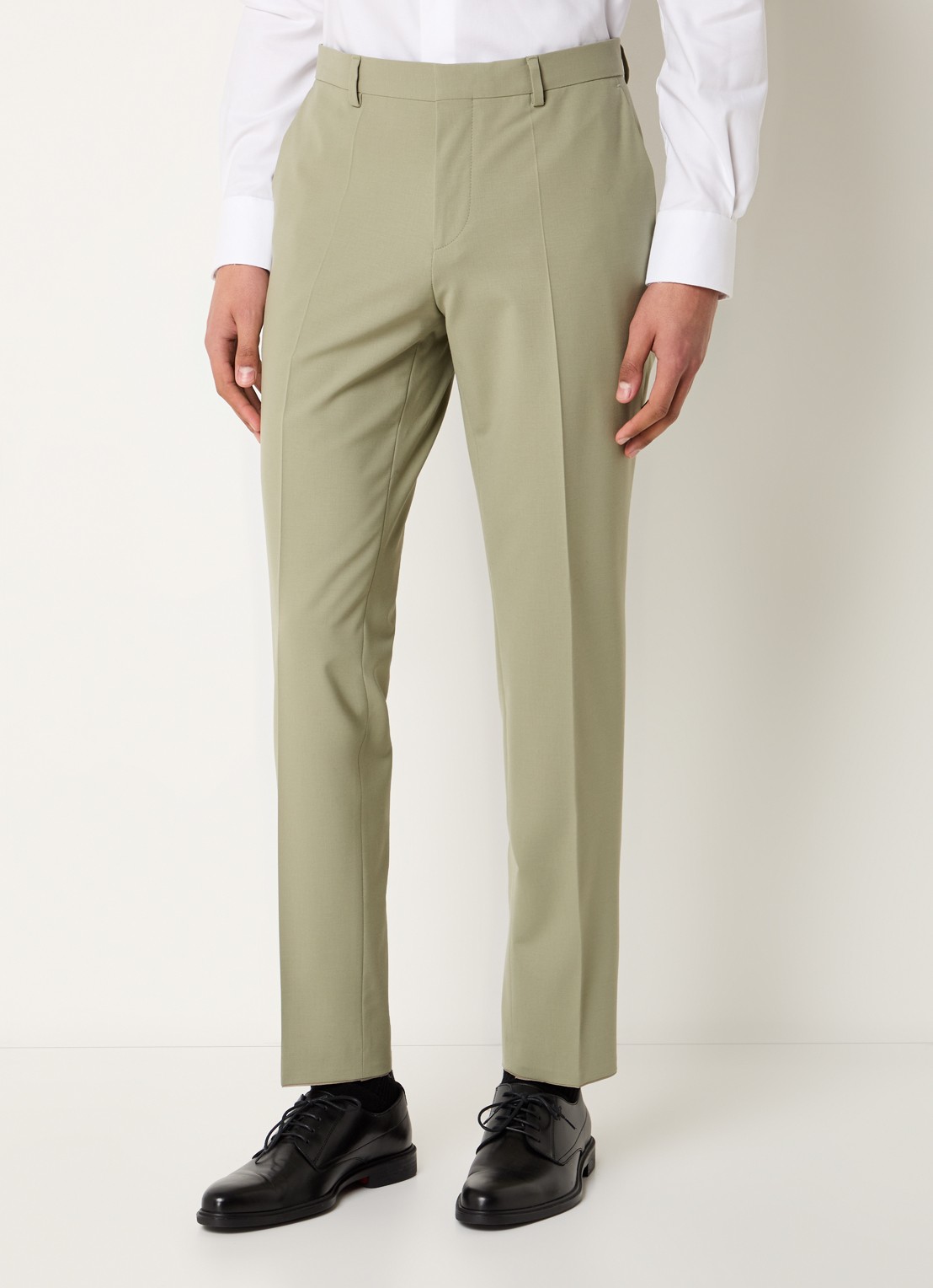 HUGO Slim-fit pak van een wolmix met hoogwaardige stretch - voorkant 8 mosgroen