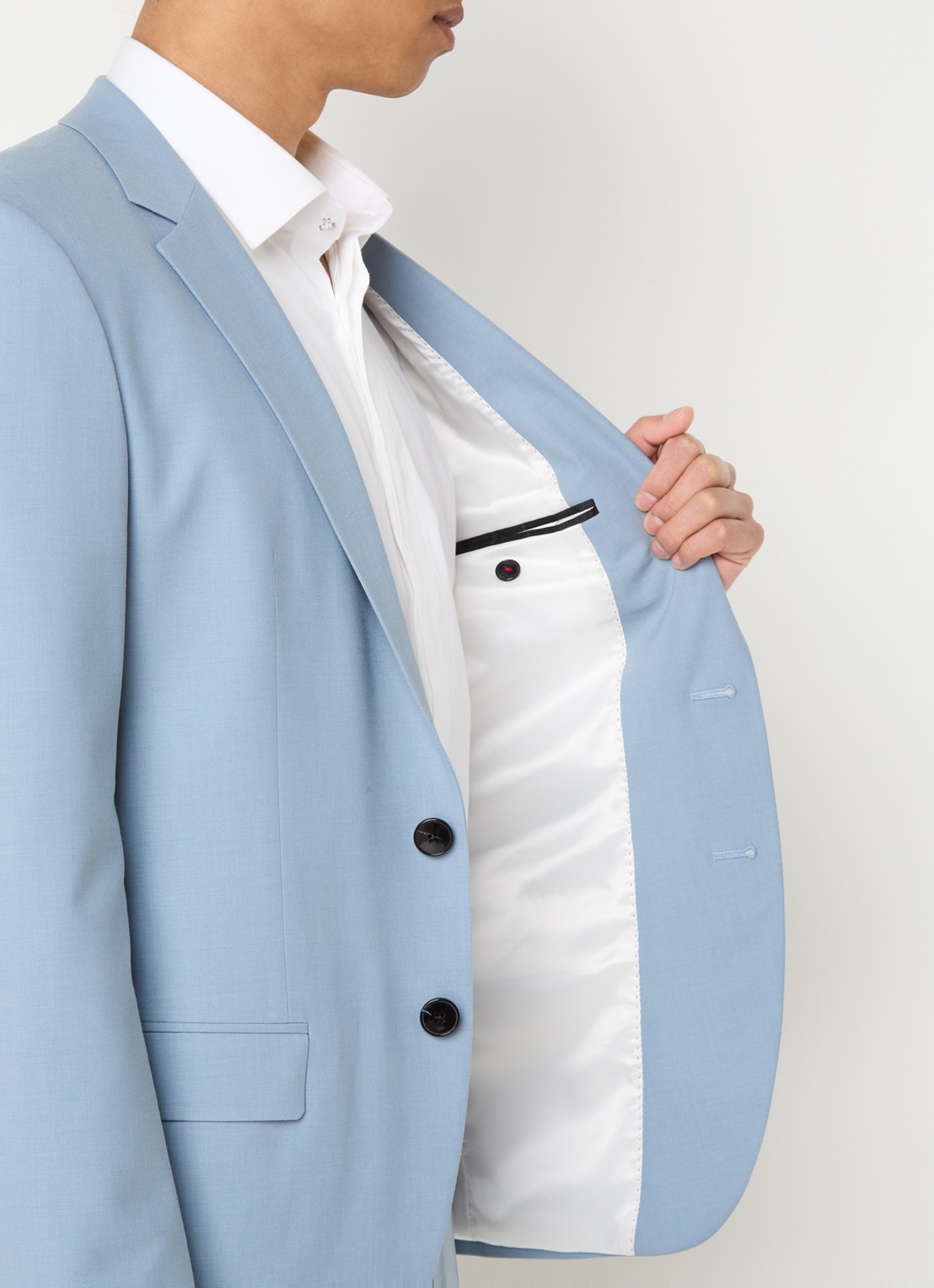 HUGO Slim-fit pak van een wolmix met hoogwaardige stretch - detail 2 blauwgrijs