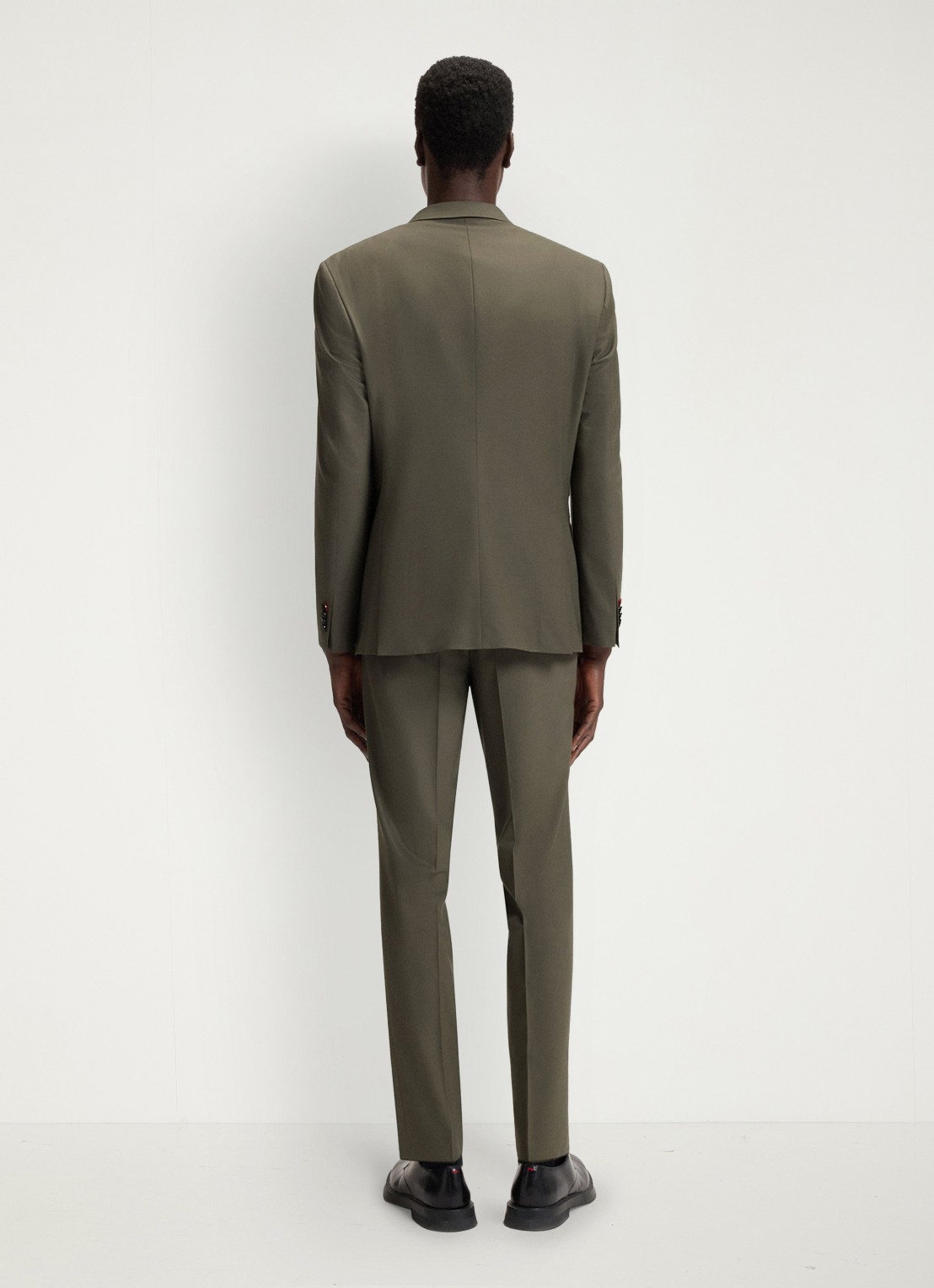 HUGO Slim-fit pak van een wolmix met hoogwaardige stretch - achterkant groen