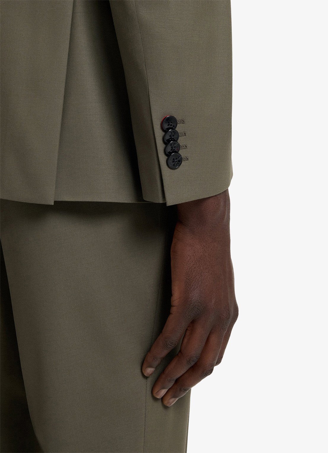 HUGO Slim-fit pak van een wolmix met hoogwaardige stretch - detail 4 groen