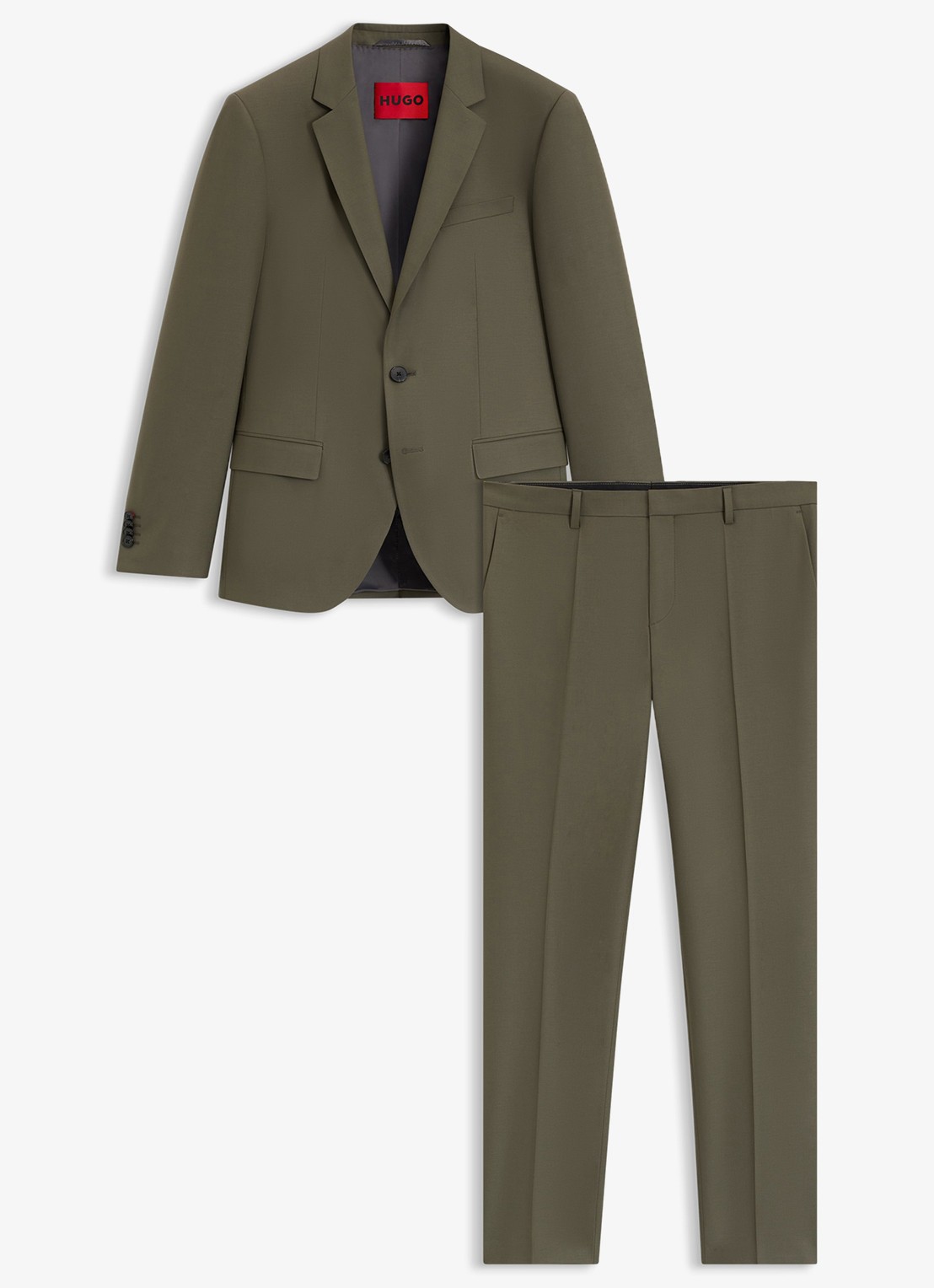 HUGO Slim-fit pak van een wolmix met hoogwaardige stretch - voorkant 7 groen