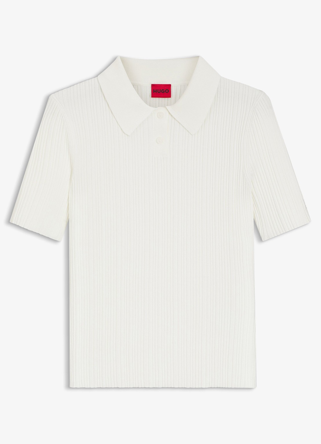 HUGO Slim fit polo met structuur - voorkant wit