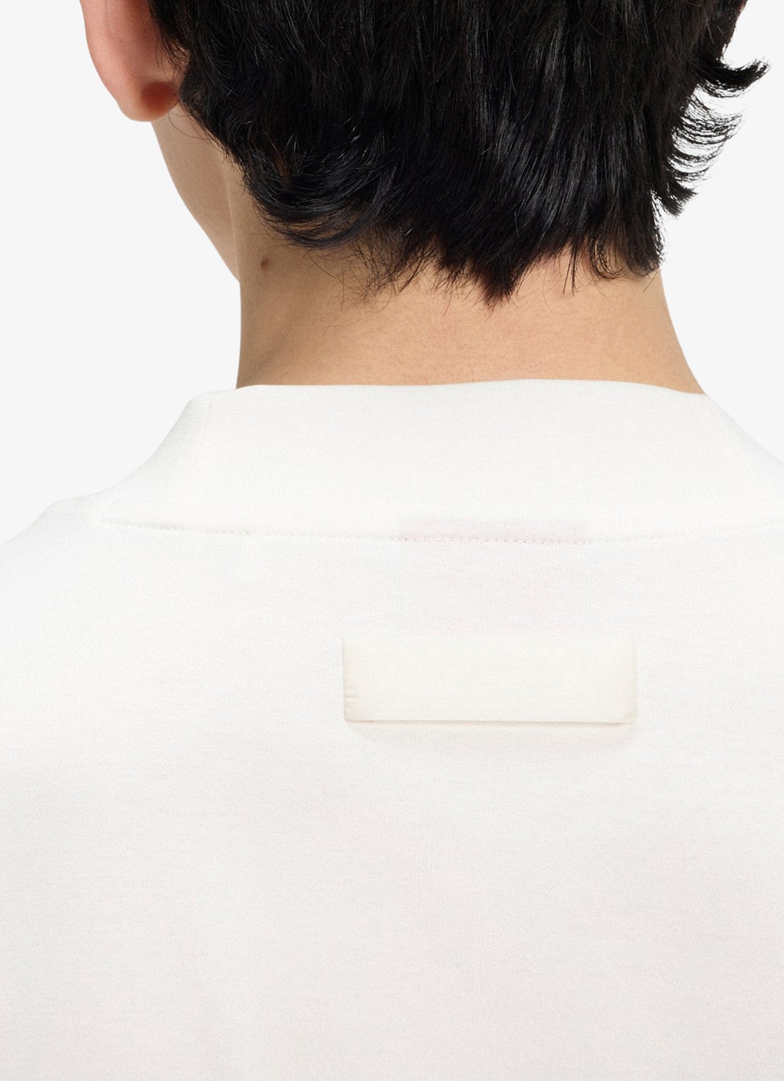 HUGO Slim-fit T-shirt van stretchkatoen met opstaande kraag - detail 5 creme