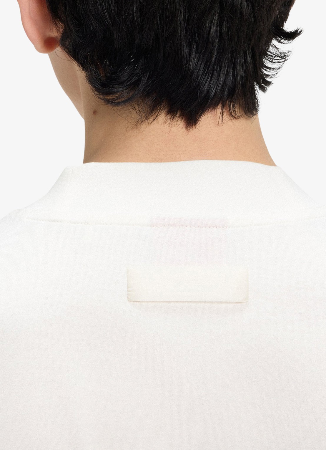HUGO Slim-fit T-shirt van stretchkatoen met opstaande kraag - detail 6 creme