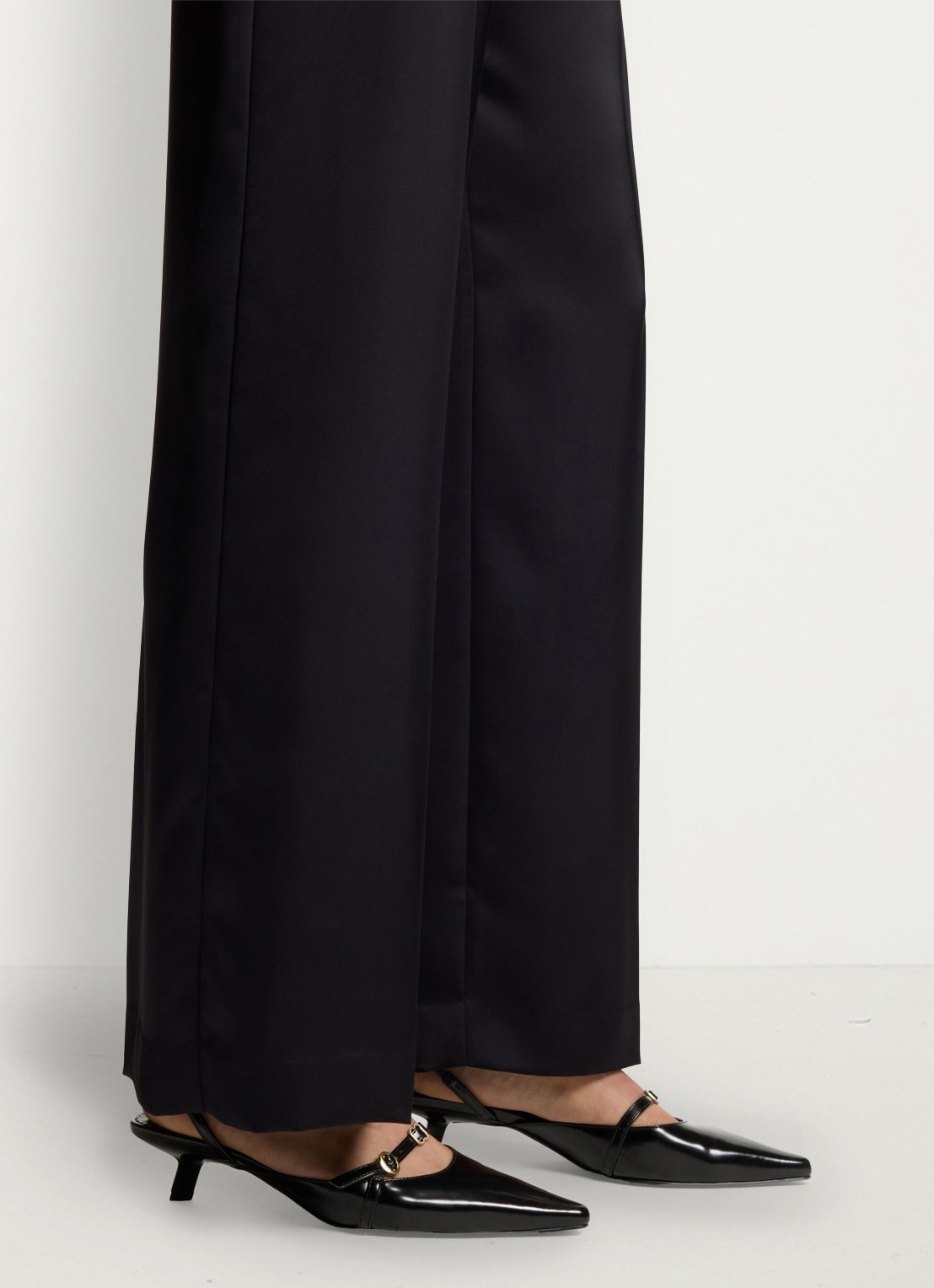 HUGO Slingback van leer met gespdetail - detail 5 zwart