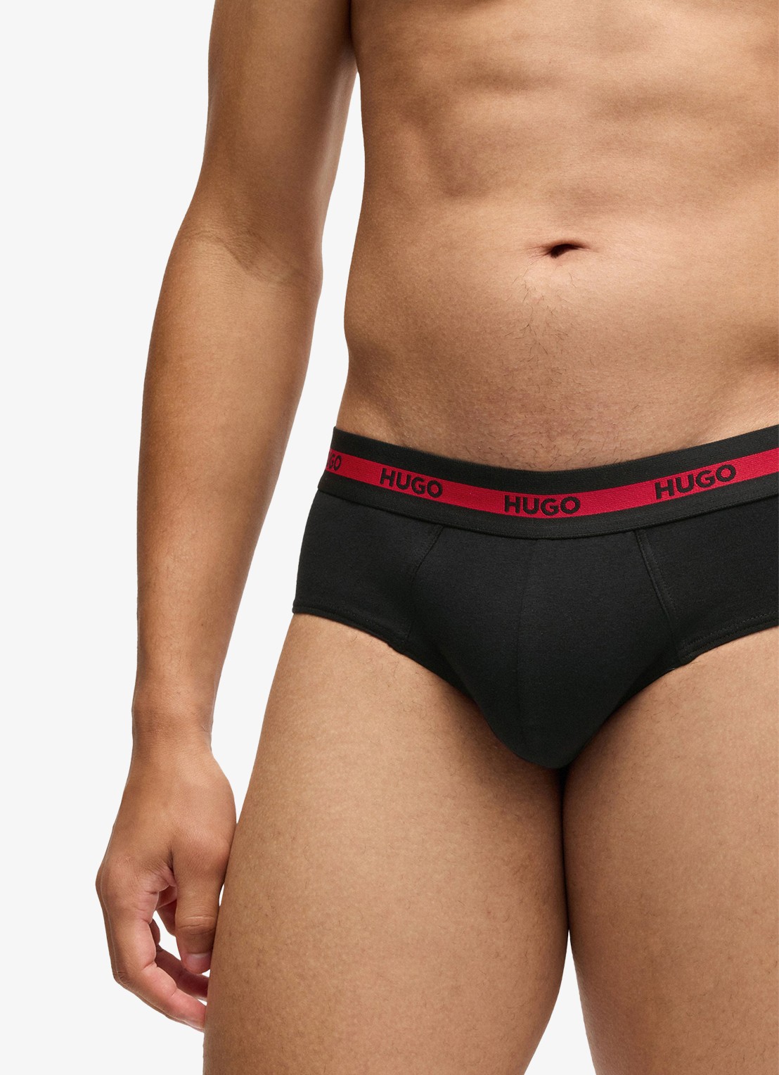 HUGO Slip met logoband in 3-pack - detail zwart
