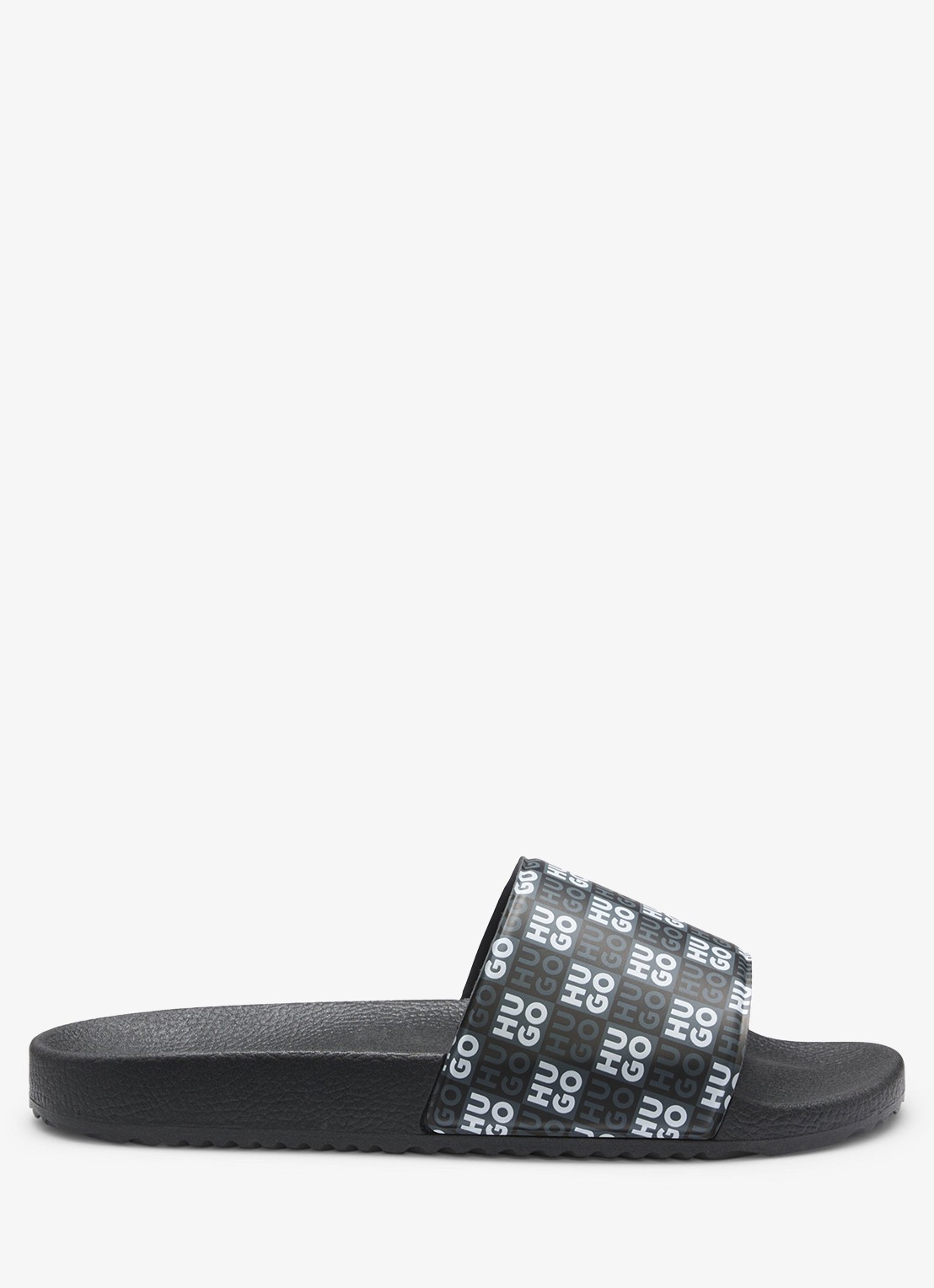 HUGO Slipper met logo - voorkant 2 zwart