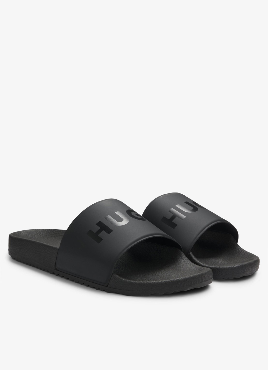 HUGO Slipper met logo - voorkant 5 zwart