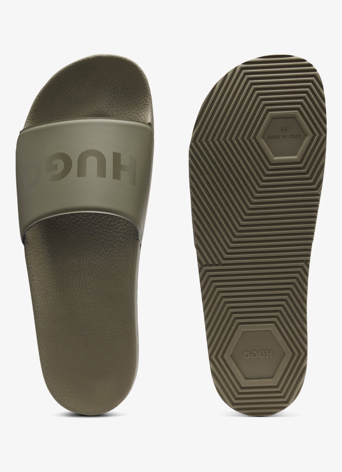 HUGO Slipper met logo - detail 3 bronsgroen