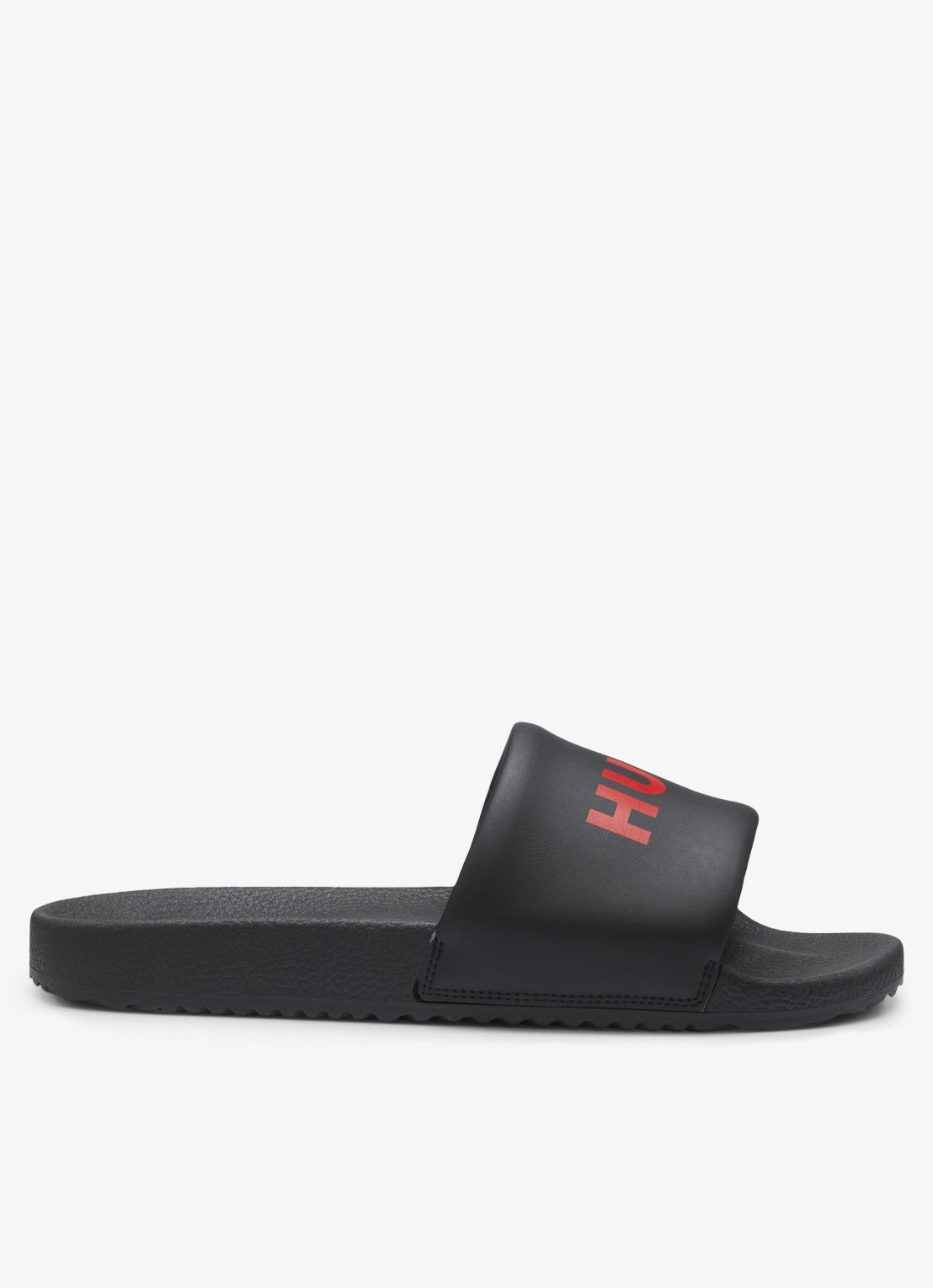 HUGO Slipper met logo - voorkant 2 zwart