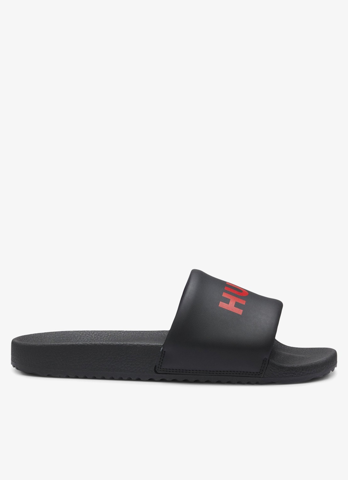 HUGO Slipper met logo - voorkant 3 zwart