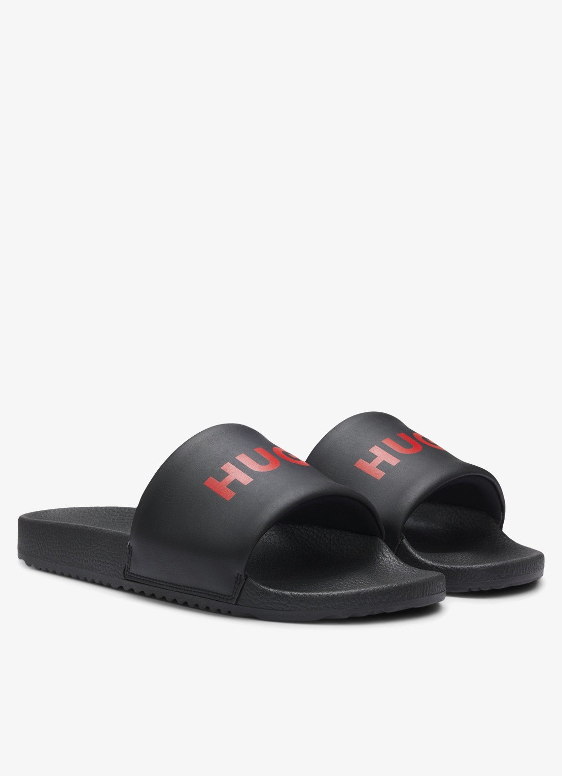 HUGO Slipper met logo - voorkant 4 zwart