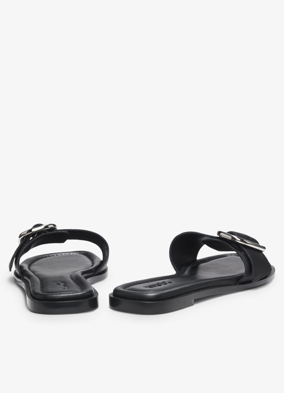 HUGO Slippers met gesp - detail 4 black-001 / zwart