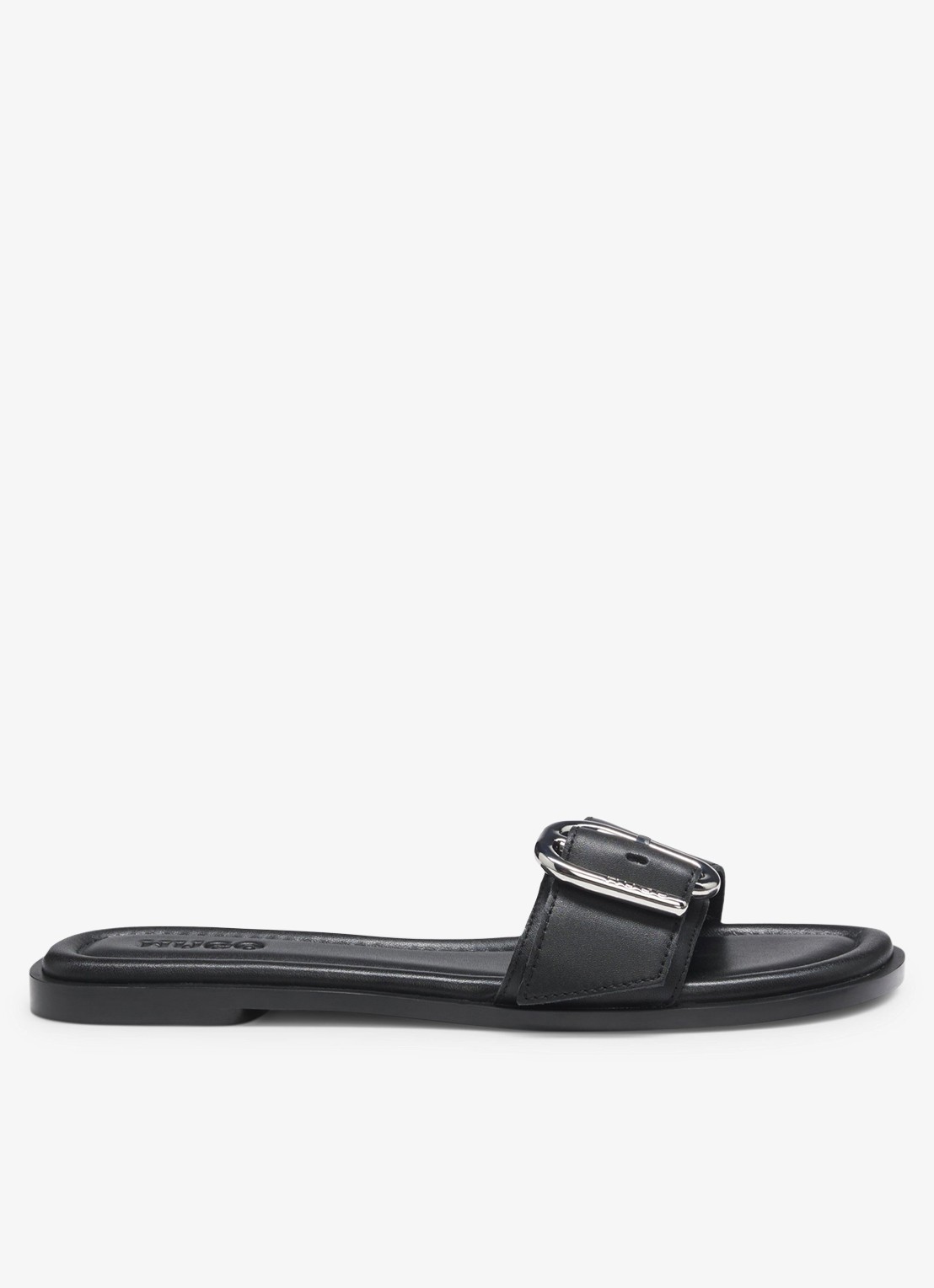 HUGO Slippers met gesp - voorkant 2 black-001 / zwart