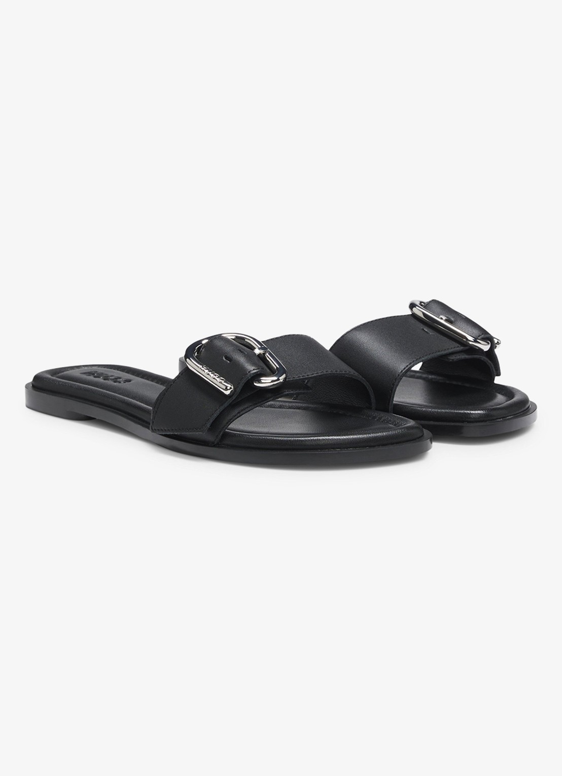 HUGO Slippers met gesp - voorkant 3 black-001 / zwart