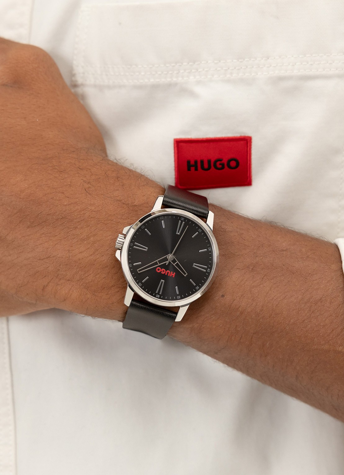HUGO Smooth horloge HU1530417  - voorkant 4 zilver