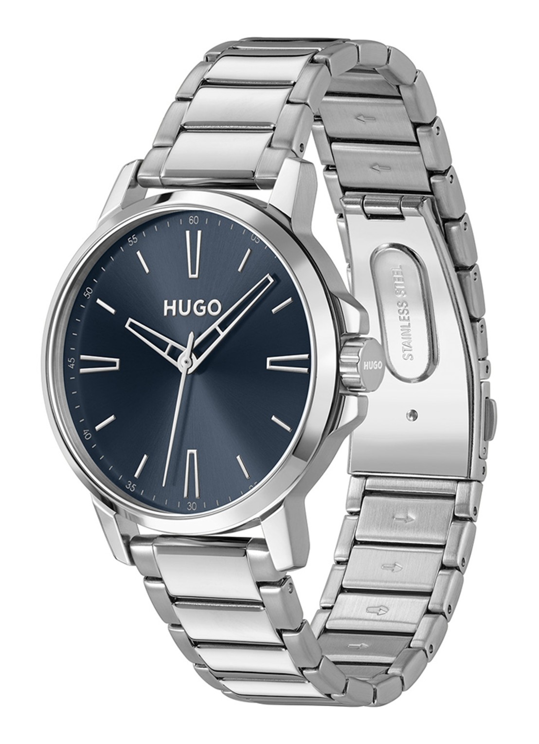 HUGO Smooth horloge HU1530419  - detail zilver