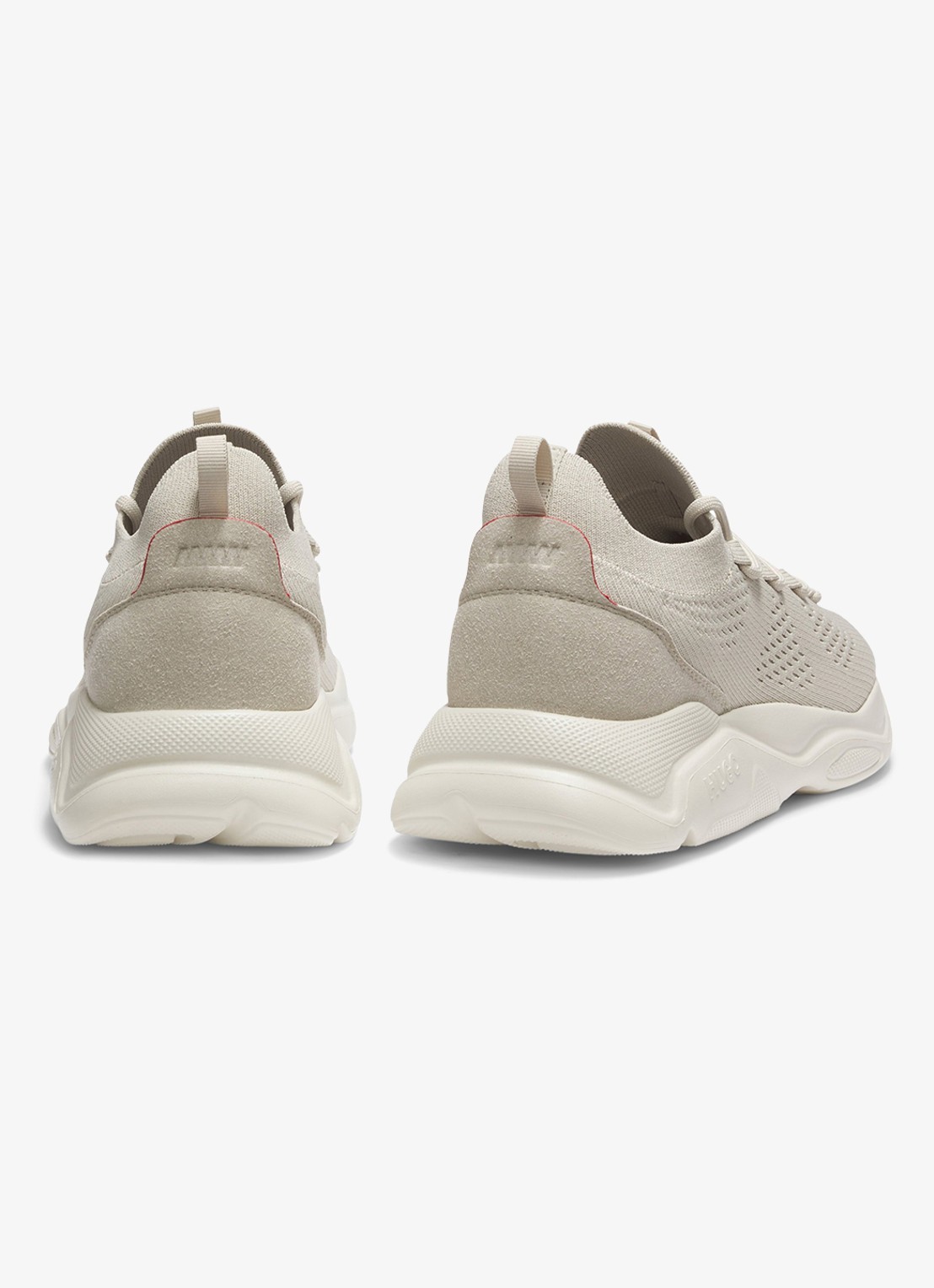 HUGO Sneaker met gebreid bovenwerk - achterkant 3 beige