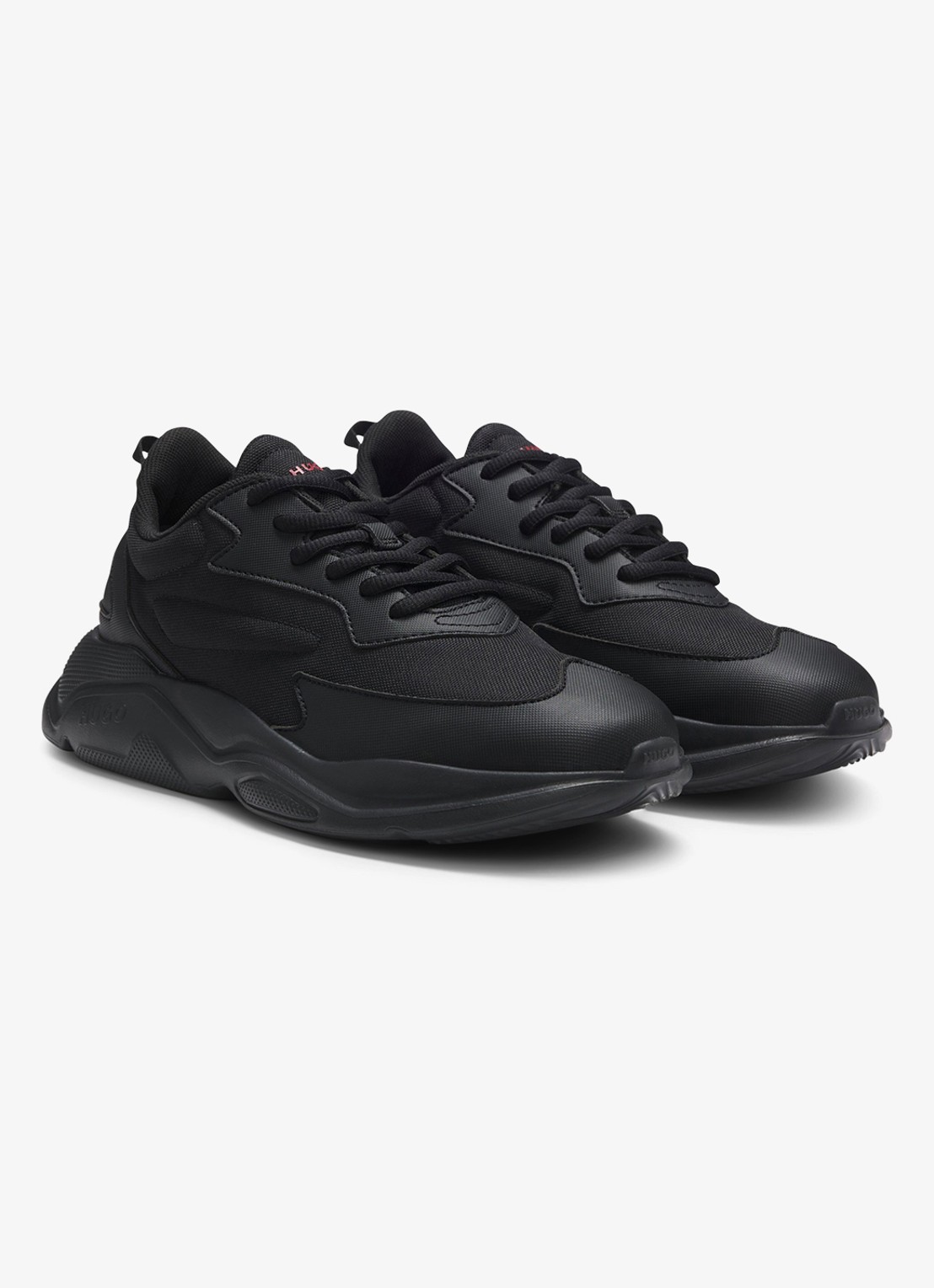 HUGO Sneaker met logo - voorkant 4 zwart