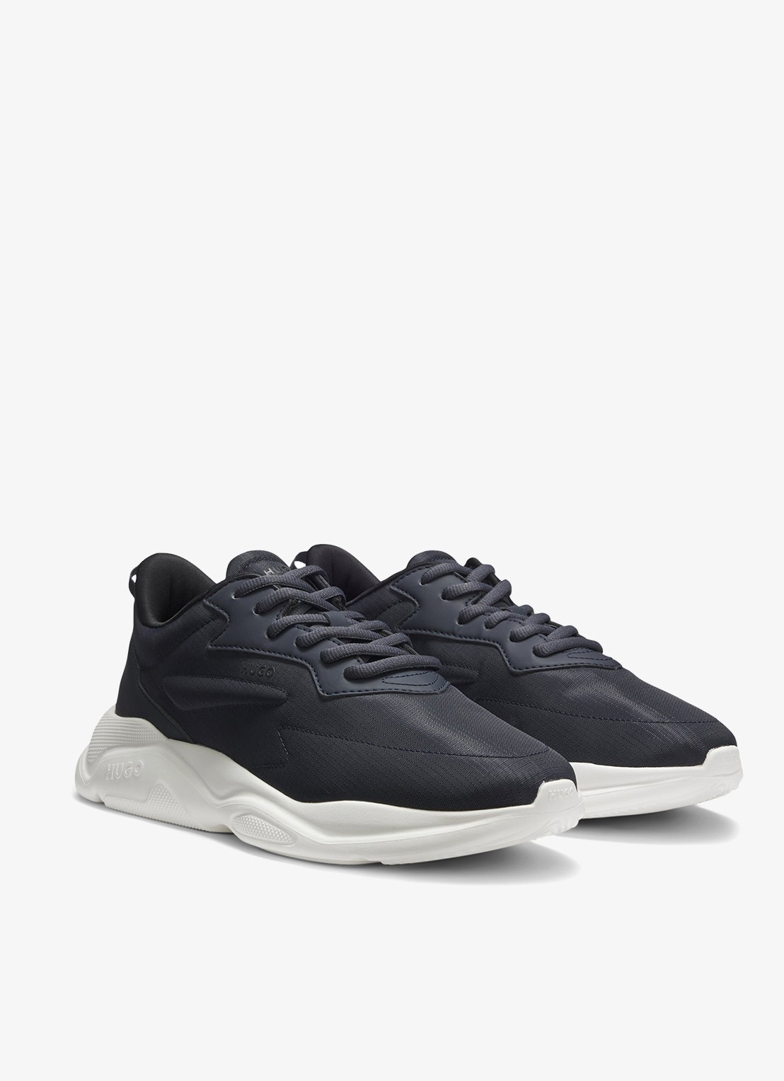 HUGO Sneaker met logo - voorkant donkerblauw