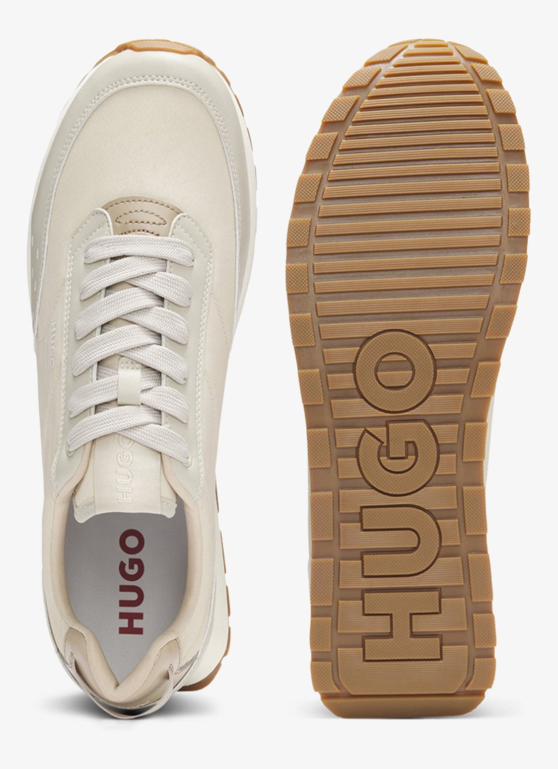 HUGO Sneaker met logo  - detail 4 beige