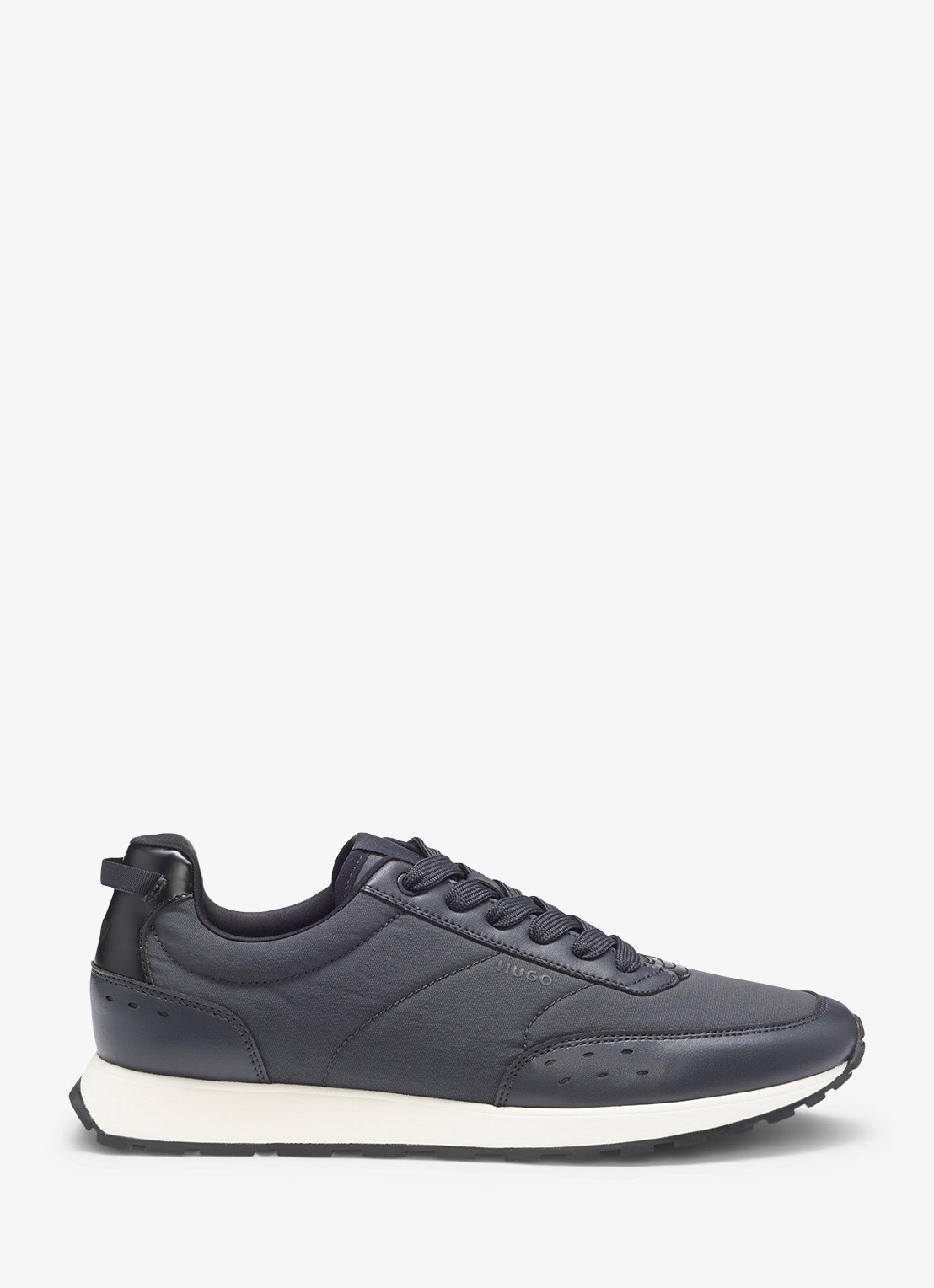 HUGO Sneaker met logo  - voorkant 2 donkerblauw