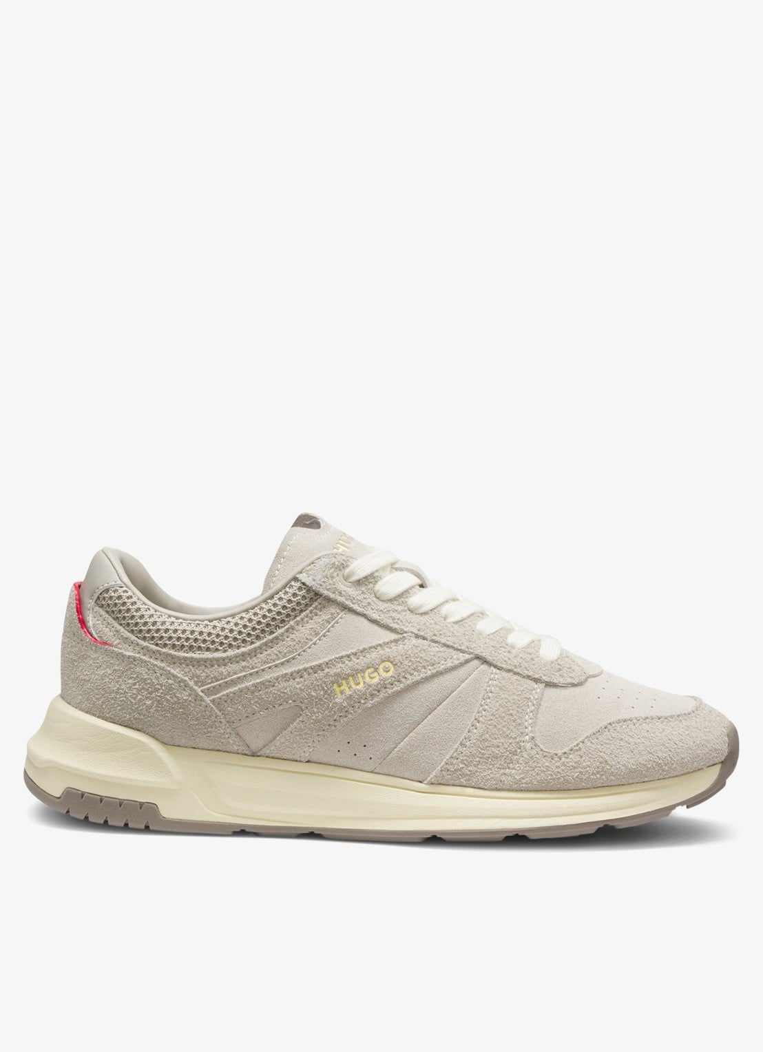 HUGO Sneaker met logo - voorkant beige
