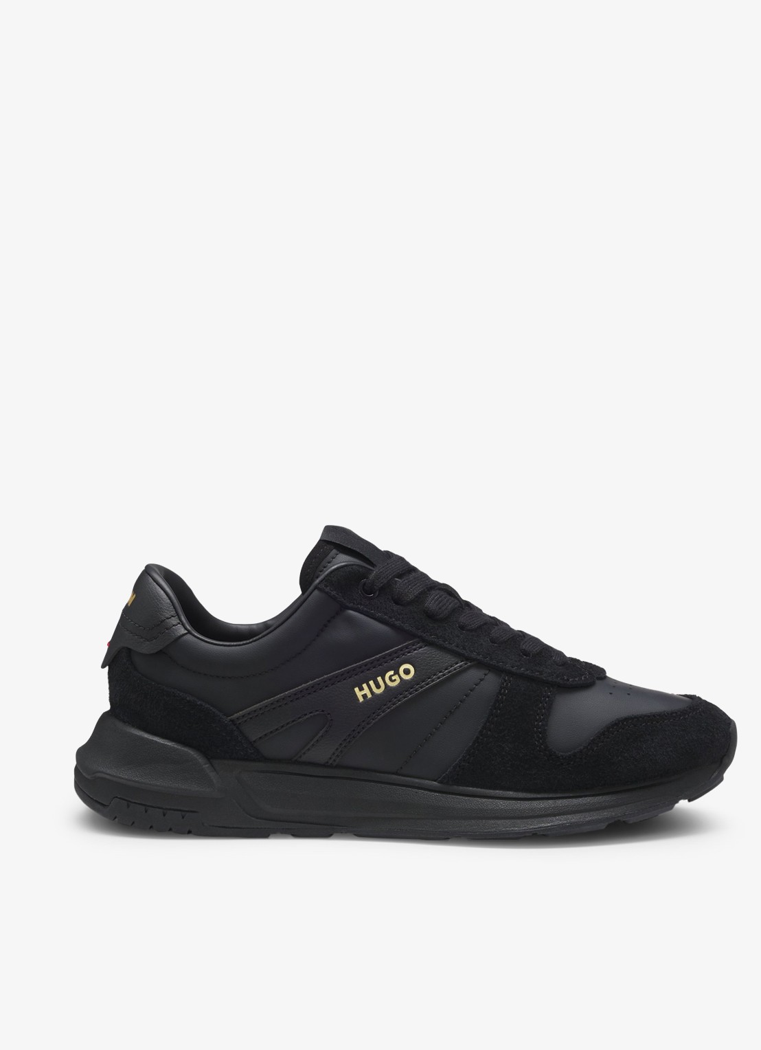 HUGO Sneaker met suède details - voorkant 4 zwart