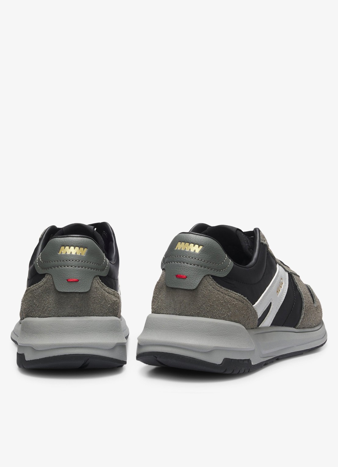 HUGO Sneaker met suède details - achterkant 6 open grey-061 / grijs