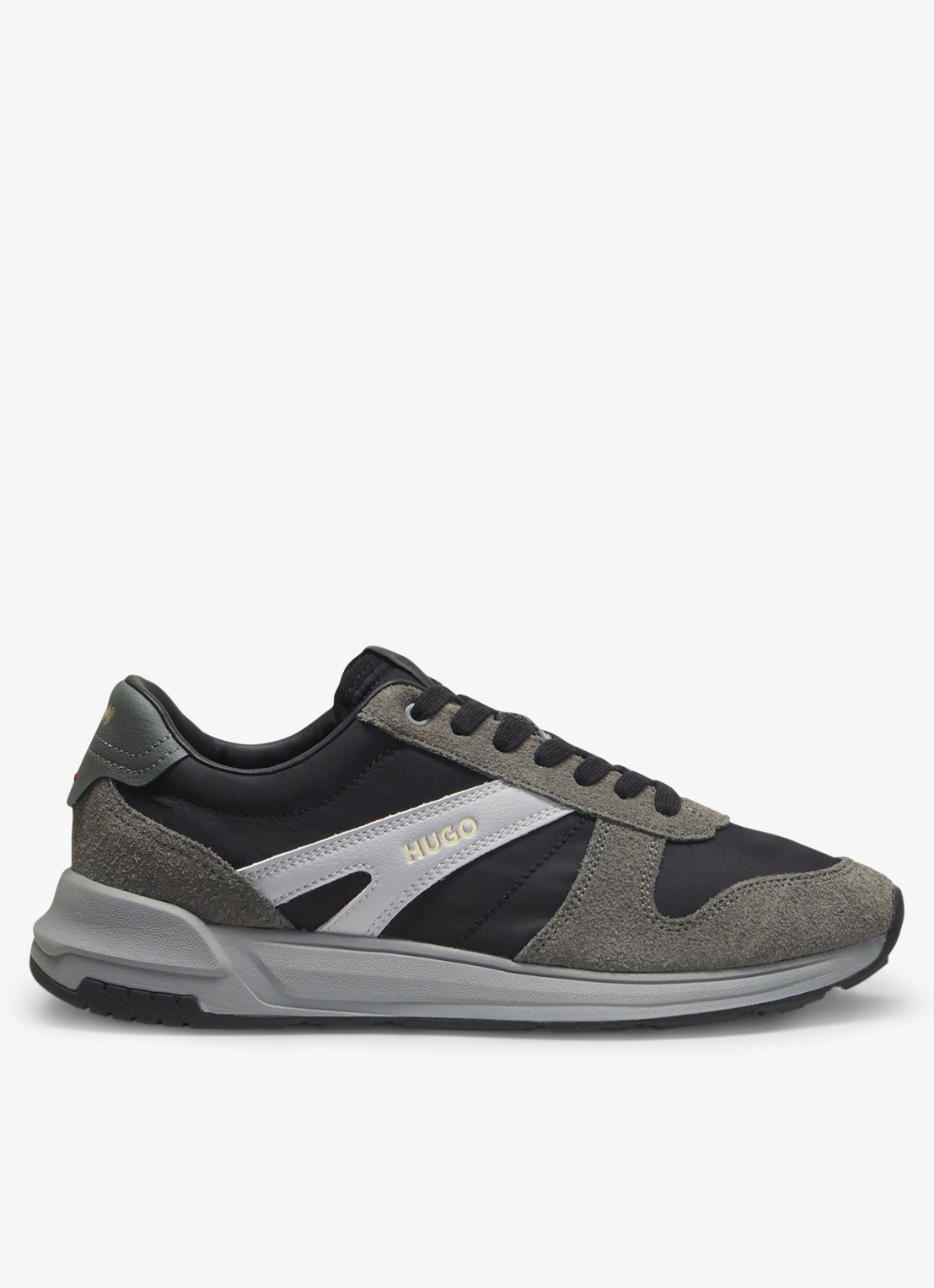 HUGO Sneaker met suède details - voorkant open grey-061 / grijs