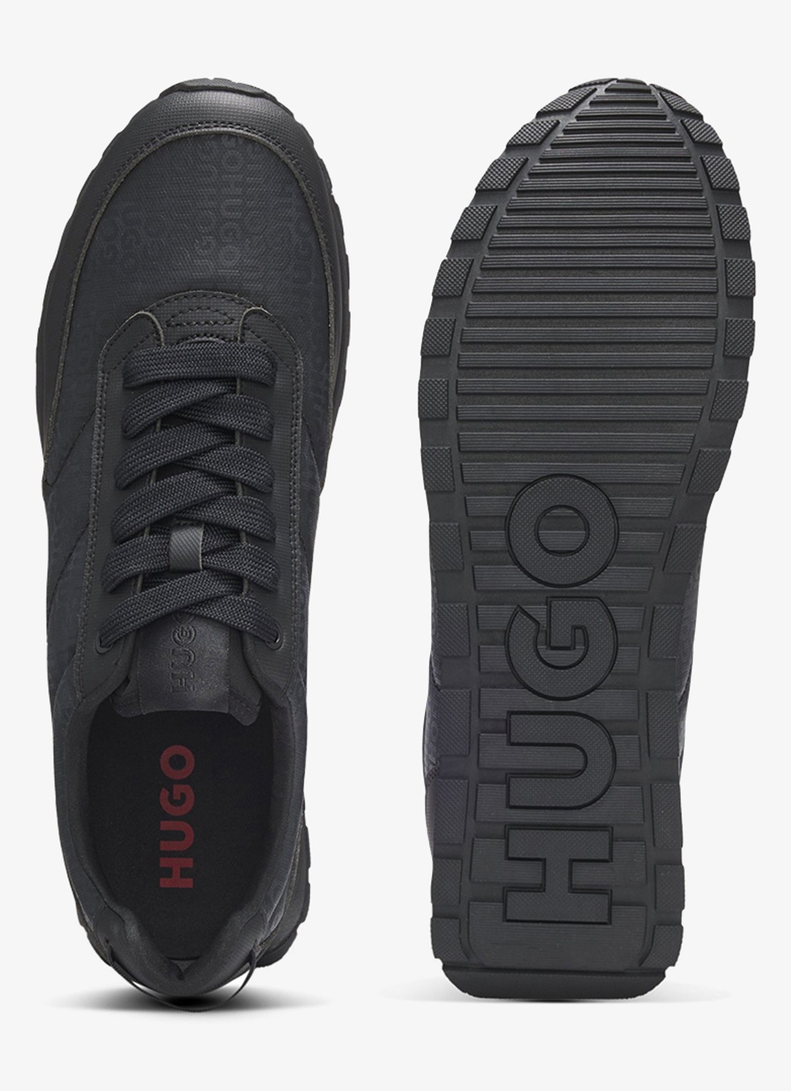 HUGO Sneakers met logoprint - achterkant zwart