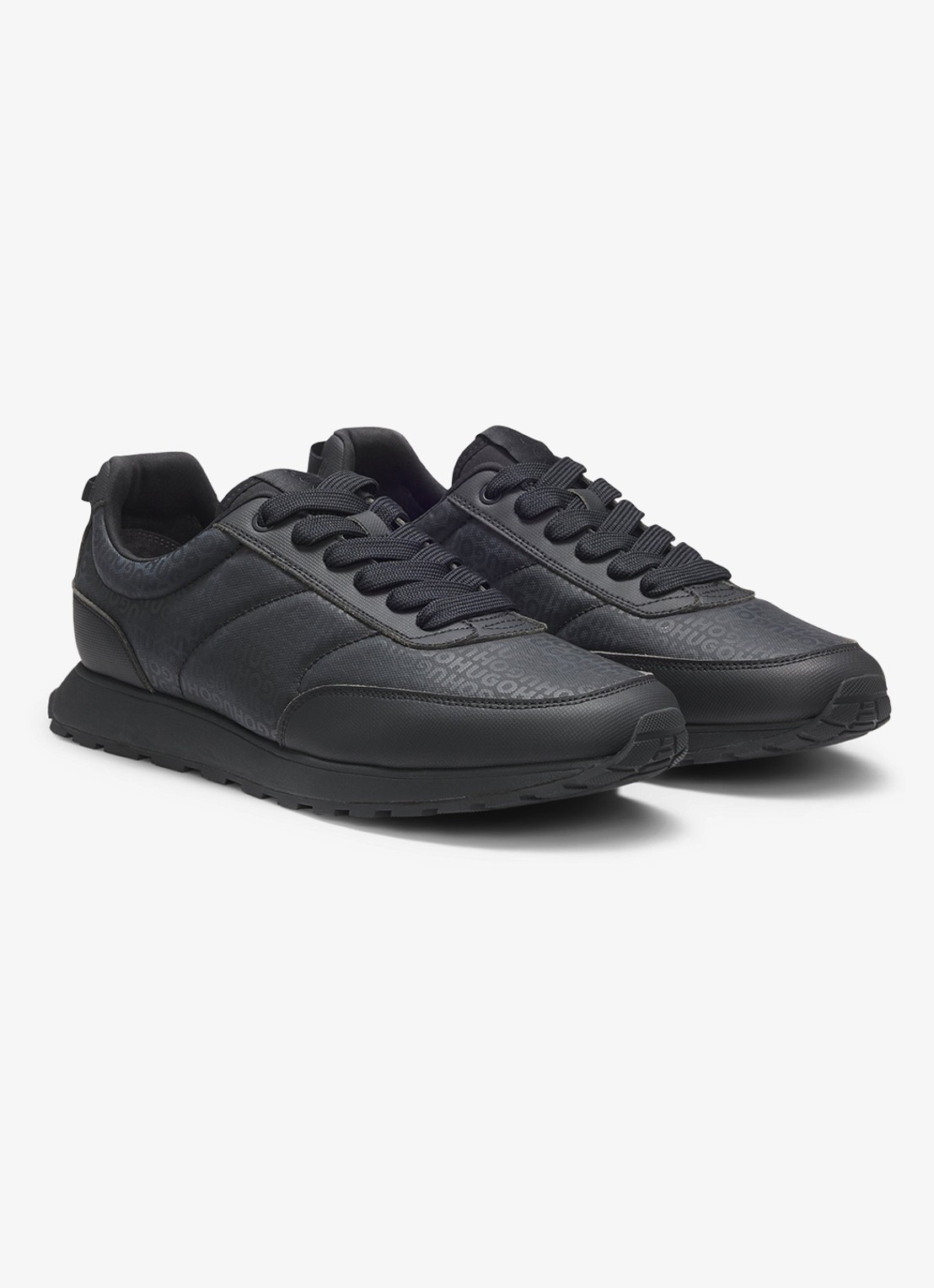 HUGO Sneakers met logoprint - voorkant 3 zwart