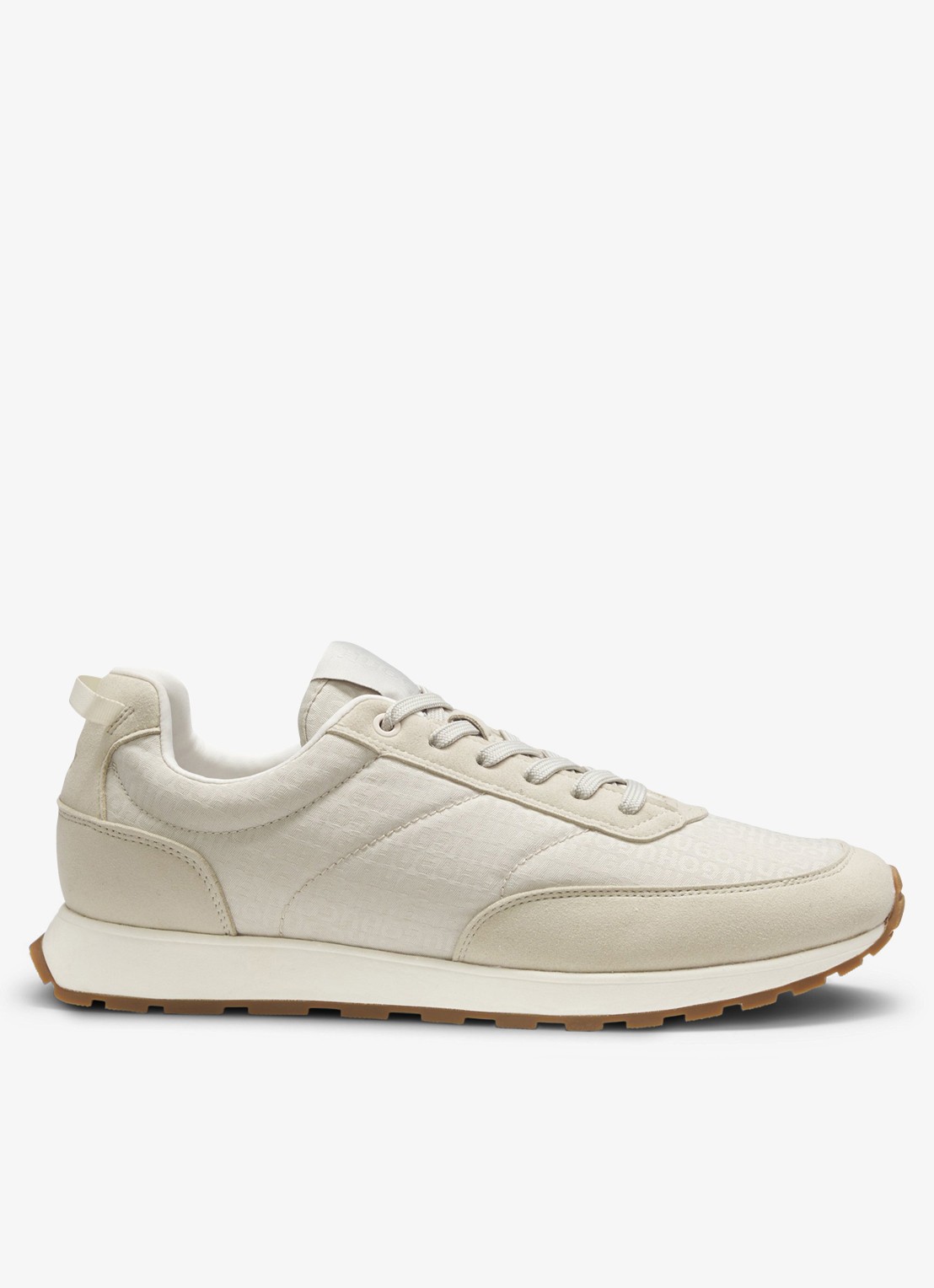 HUGO Sneakers met logoprint - voorkant 2 light beige-271 / beige