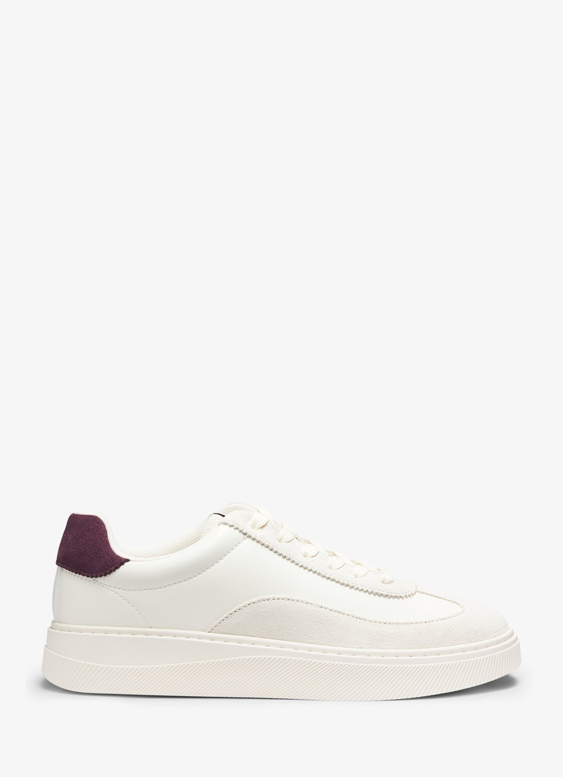 HUGO Sneakers met suède details   - voorkant 2 beige