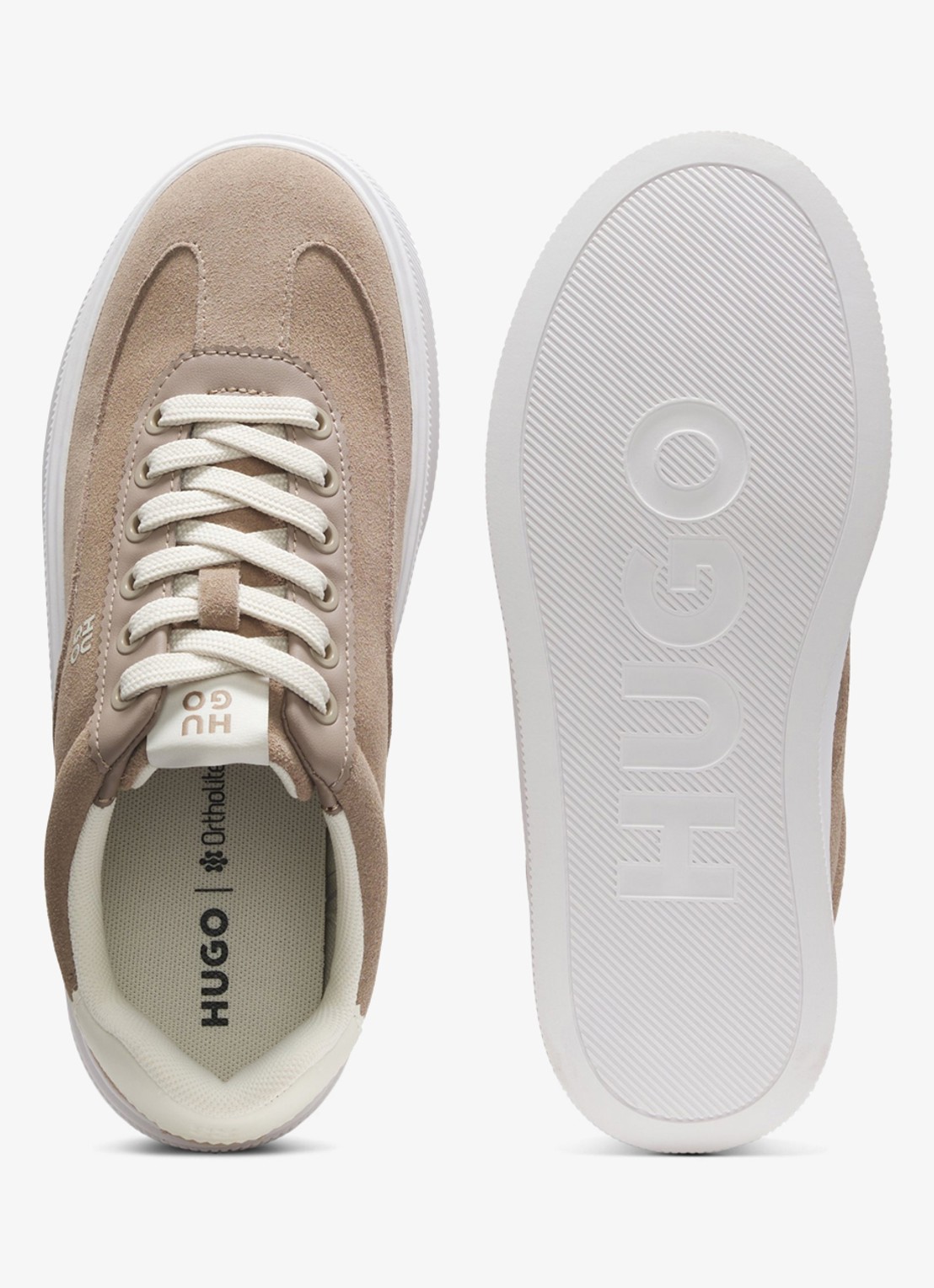 HUGO Sneakers van suède - achterkant 4 light/pastel brown-232 / bruin