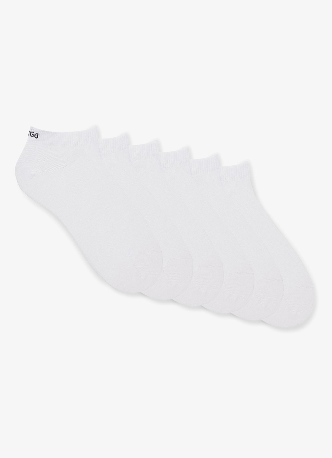 HUGO Sneakersokken in 6-pack - voorkant 2 wit