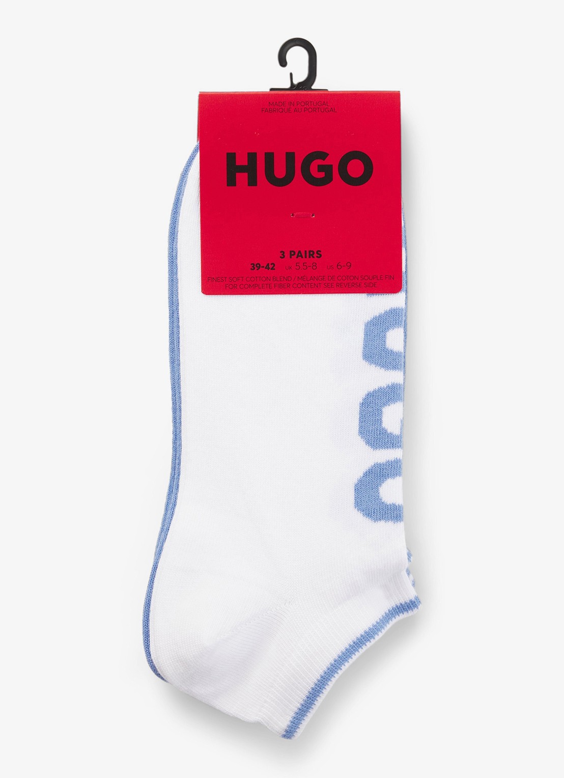 HUGO Sneakersokken met logo in 3-pack - detail 2 blauw