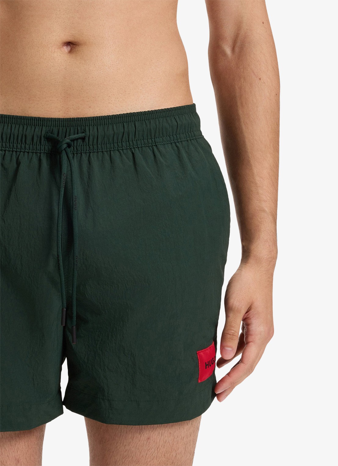 HUGO Sneldrogende zwemshorts met logolabel - detail 3 dark green-305 / groen