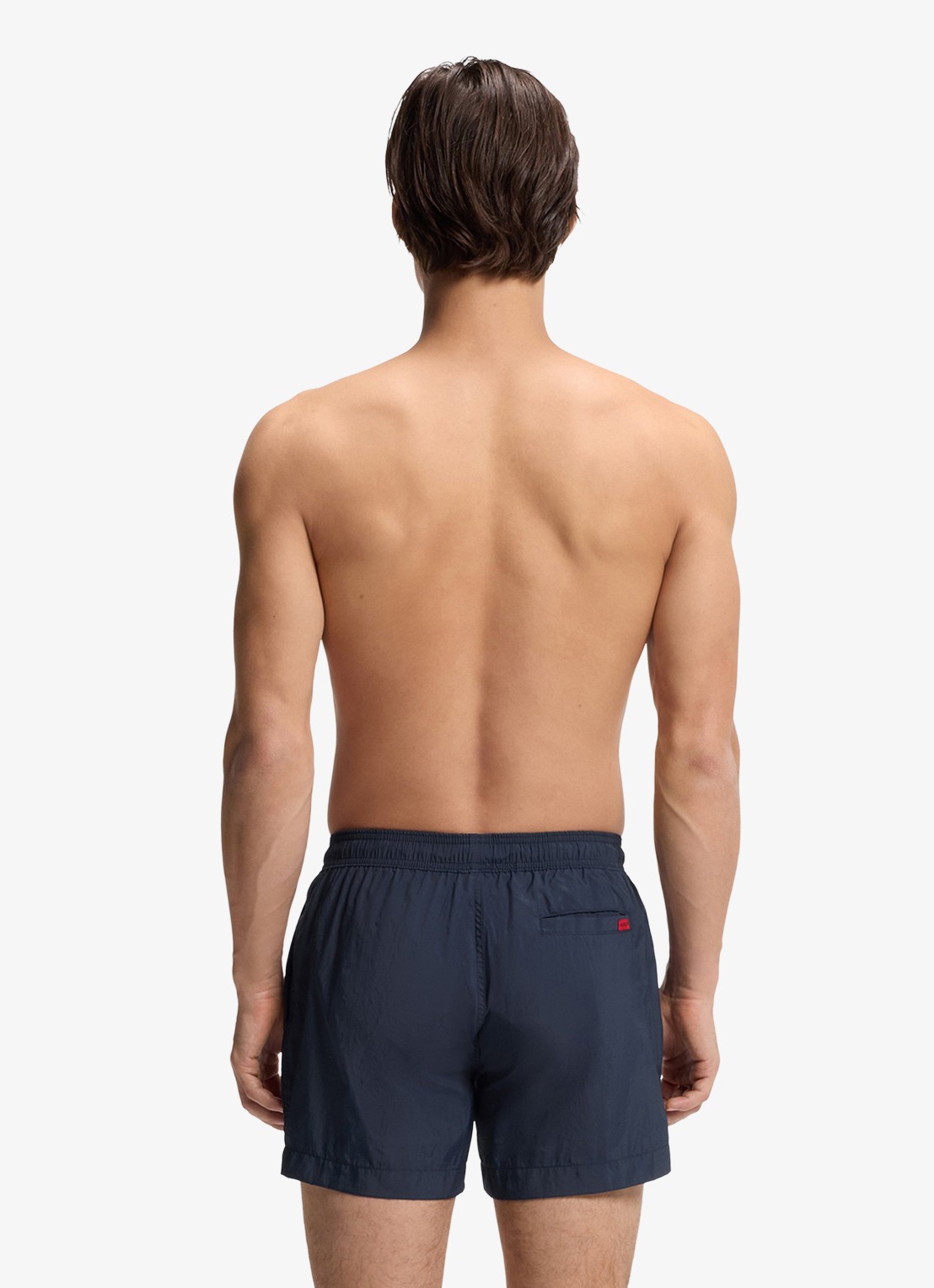 HUGO Sneldrogende zwemshorts met logolabel - achterkant 3 navy-410 / blauw