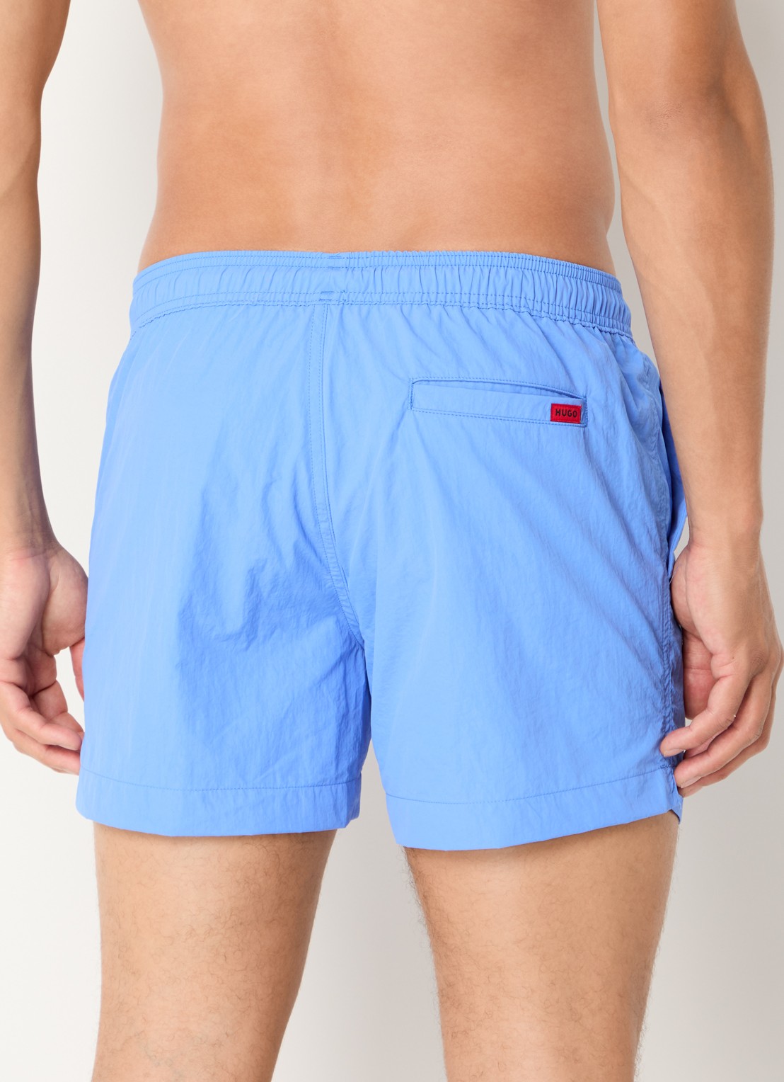 HUGO Sneldrogende zwemshorts met logolabel - achterkant 4 light/pastel blue-450 / blauw
