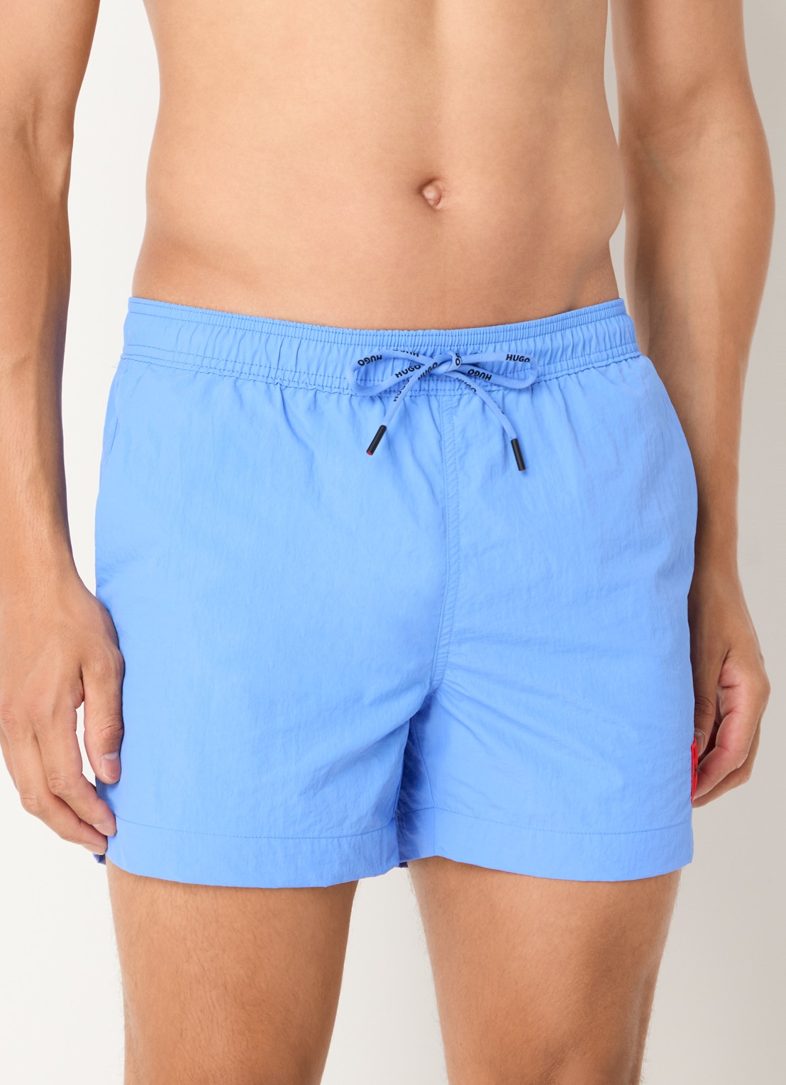 HUGO Sneldrogende zwemshorts met logolabel - detail light/pastel blue-450 / blauw