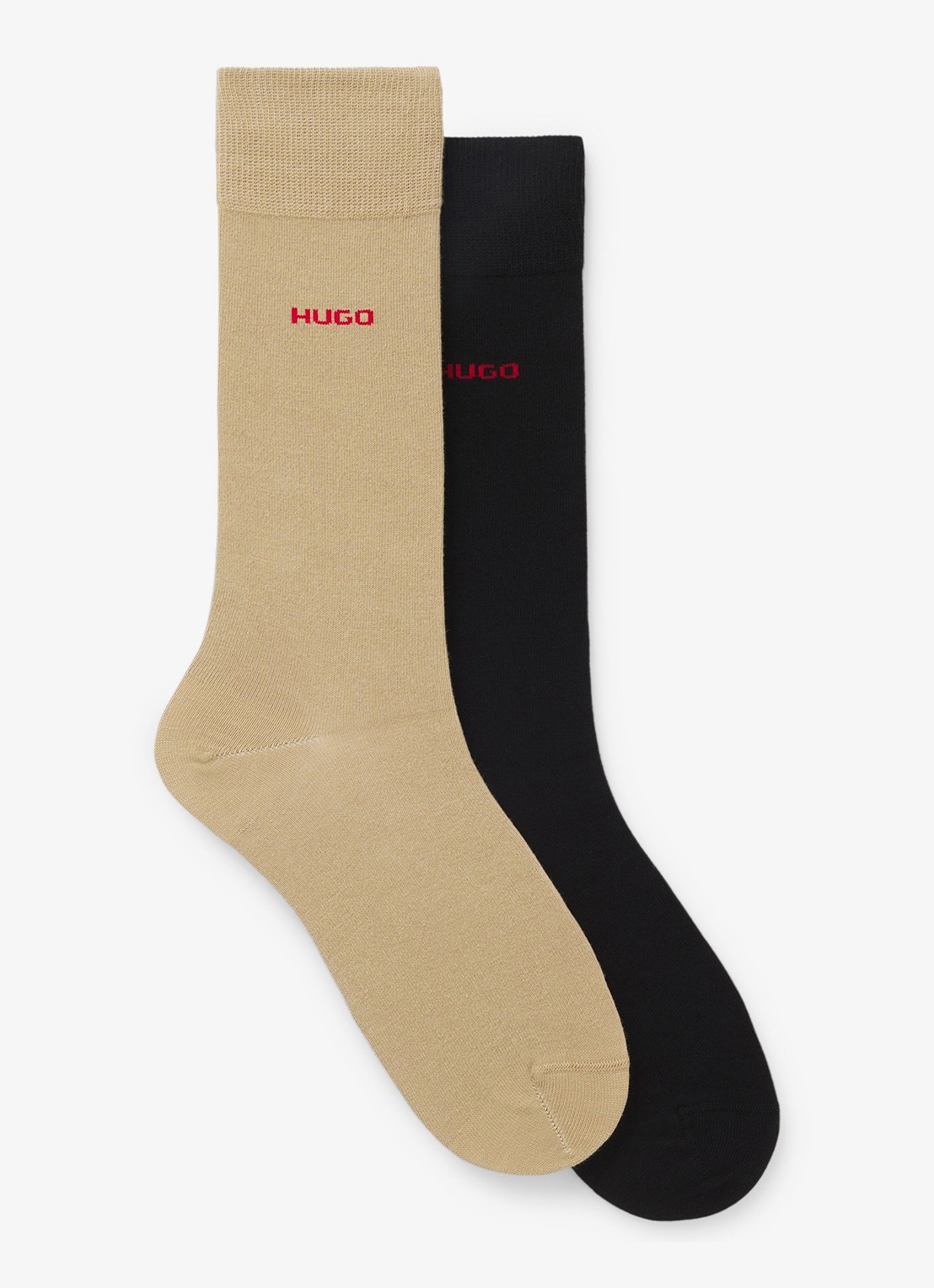 HUGO Sokken met logo in 2-pack - voorkant 3 medium beige-269 / beige