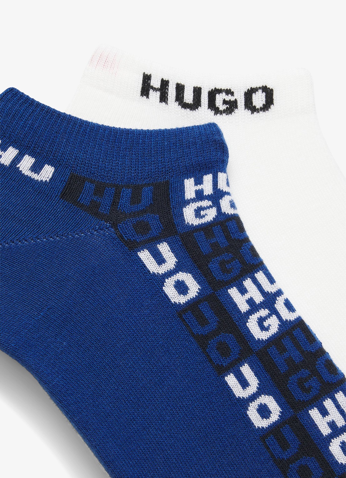 HUGO Sokken met logo in 2-pack - detail donkerblauw