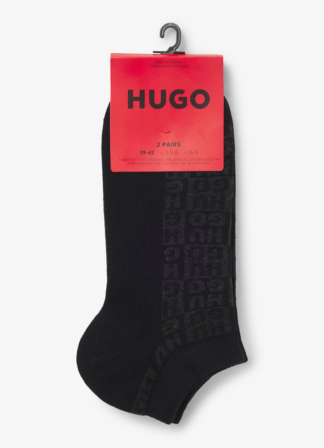 HUGO Sokken met logo in 2-pack - achterkant 3 zwart