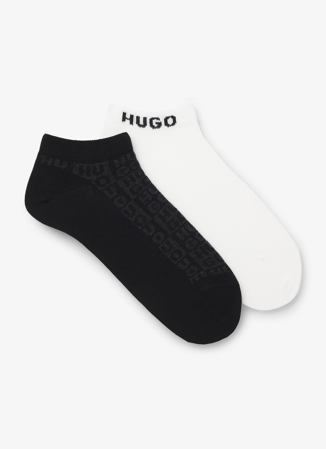 HUGO Sokken met logo in 2-pack - voorkant zwart