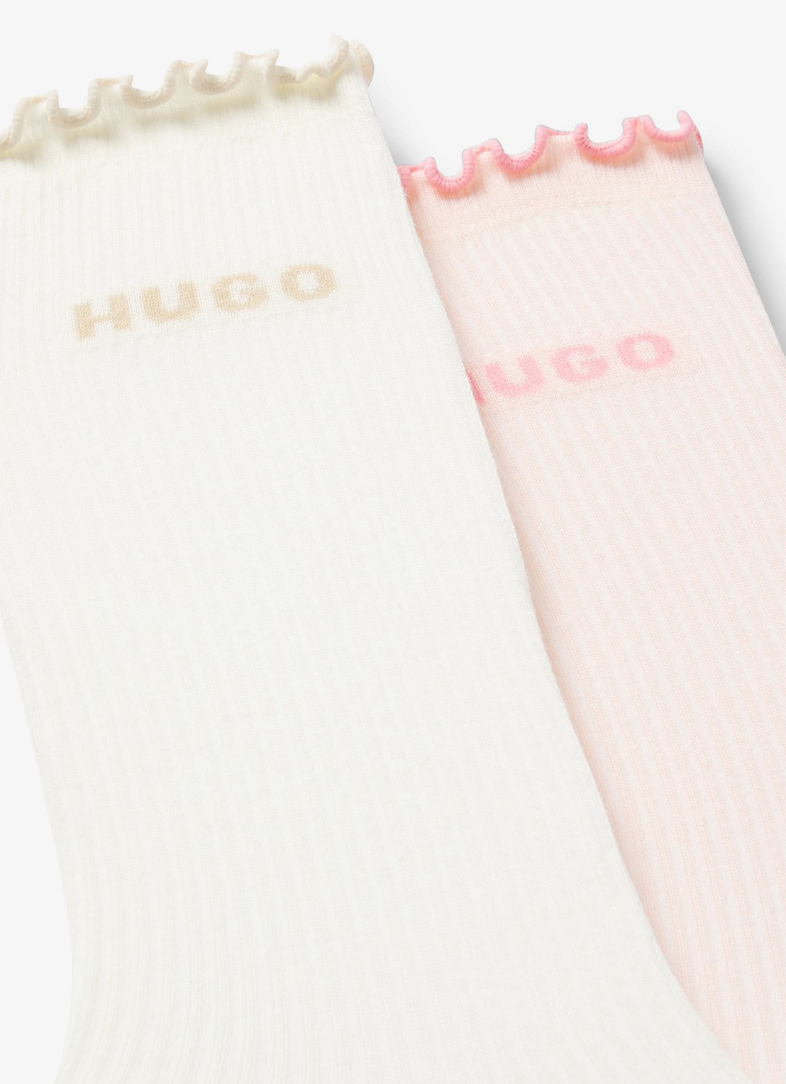HUGO Sokken met logo in 2-pack - detail lichtroze