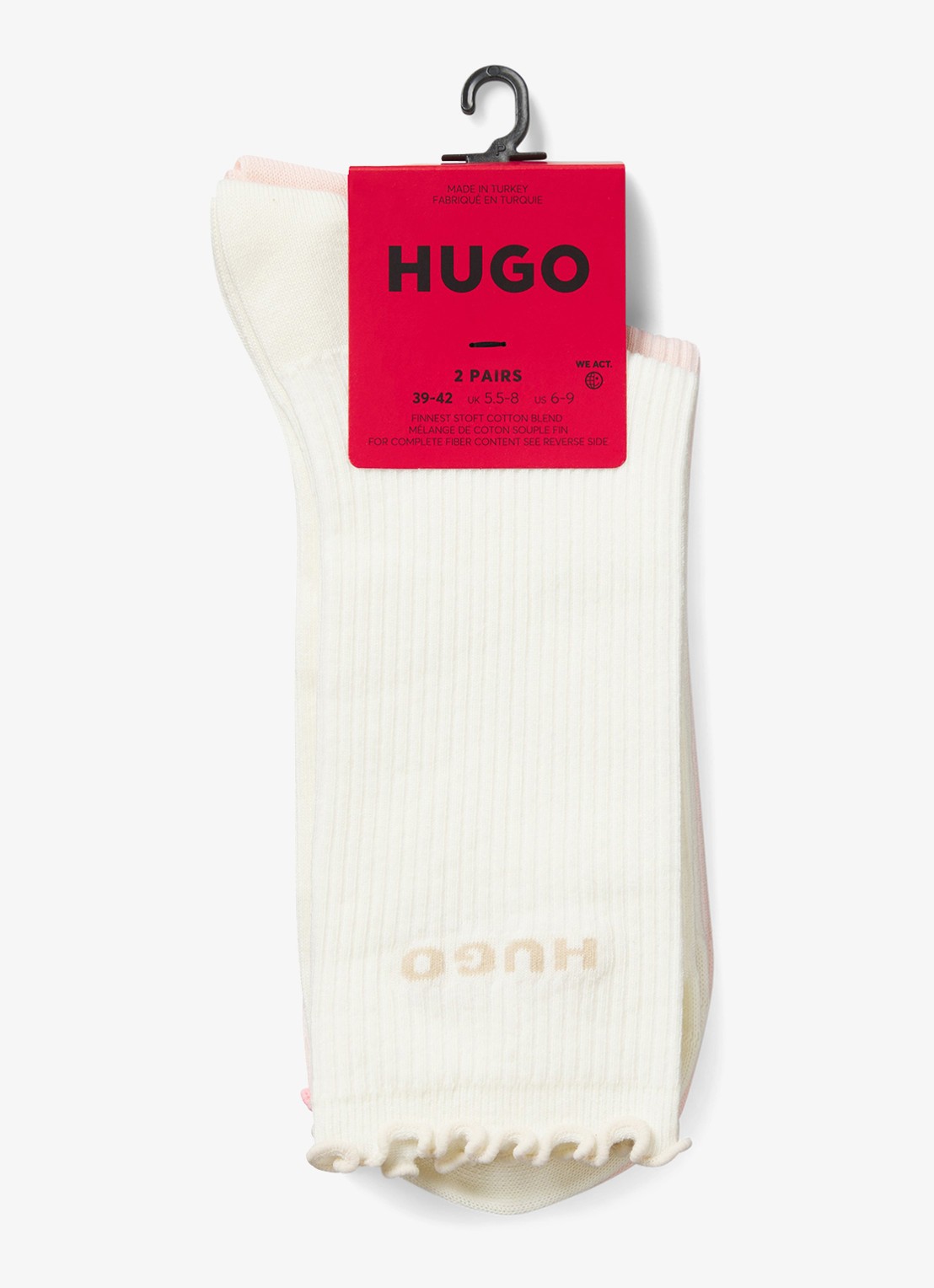 HUGO Sokken met logo in 2-pack - detail 2 lichtroze