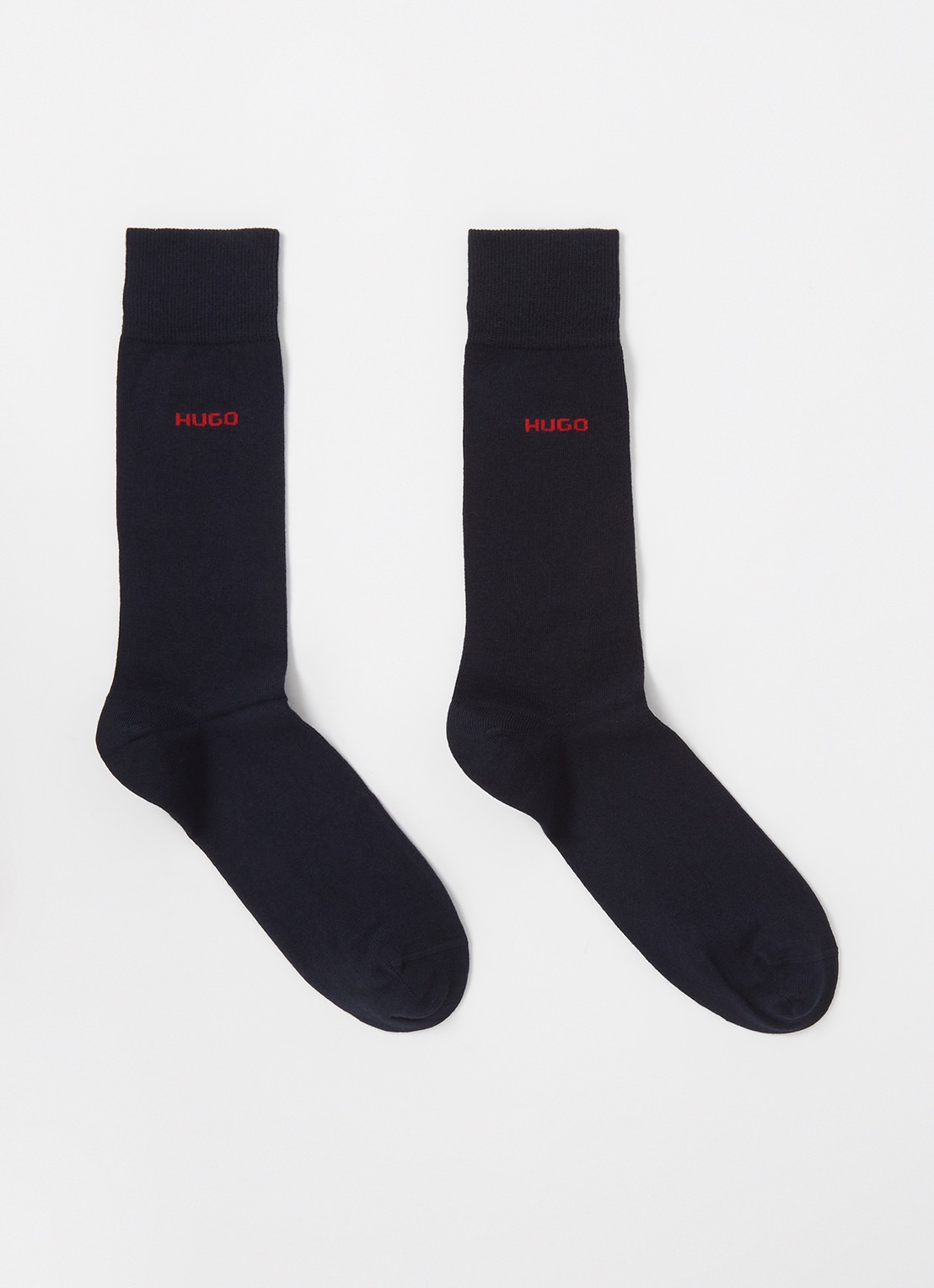 HUGO Sokken met logo in 2-pack - voorkant donkerblauw