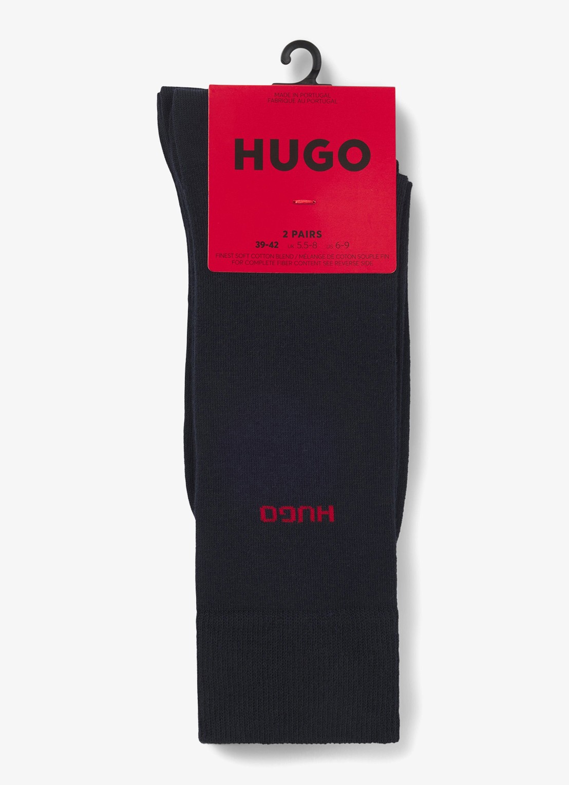 HUGO Sokken met logo in 2-pack - voorkant 2 donkerblauw